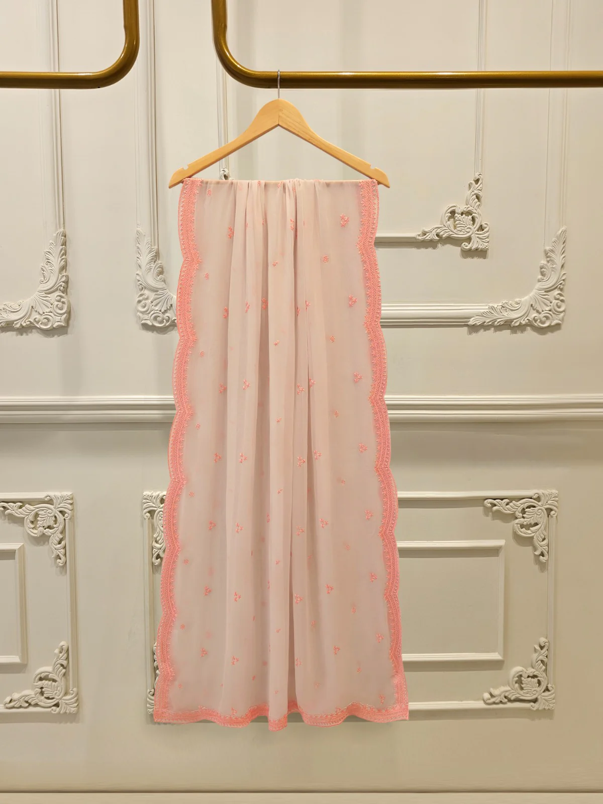 3 Piece - Pure Embroidered Cotton Net Suit S114041 - Image 7
