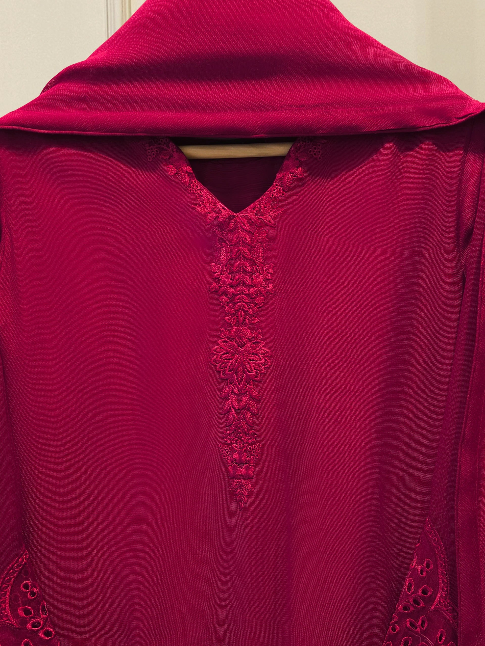3 Piece - Pure Embroidered Cotton Net Suit S114089 - Image 2