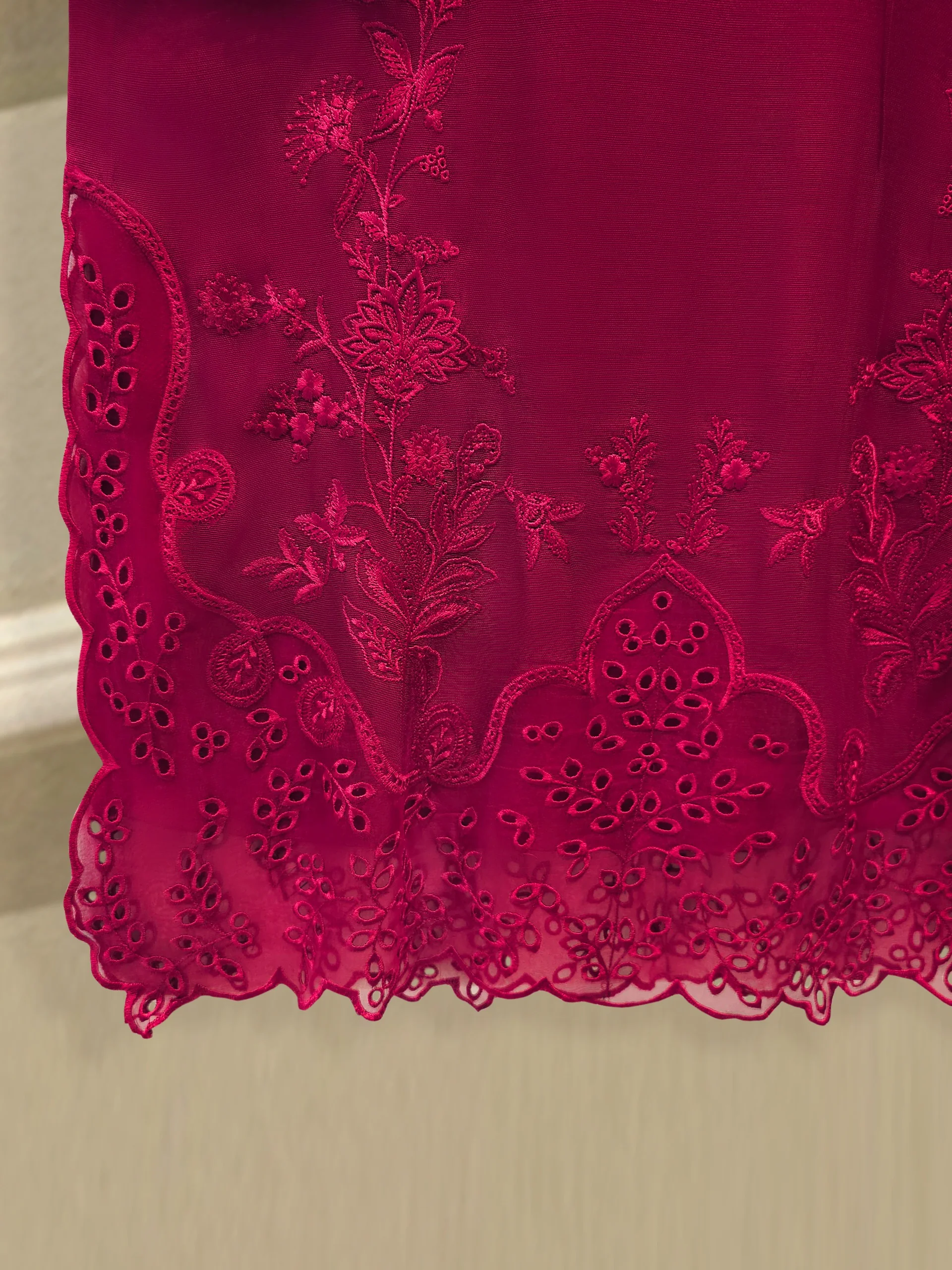 3 Piece - Pure Embroidered Cotton Net Suit S114089 - Image 7