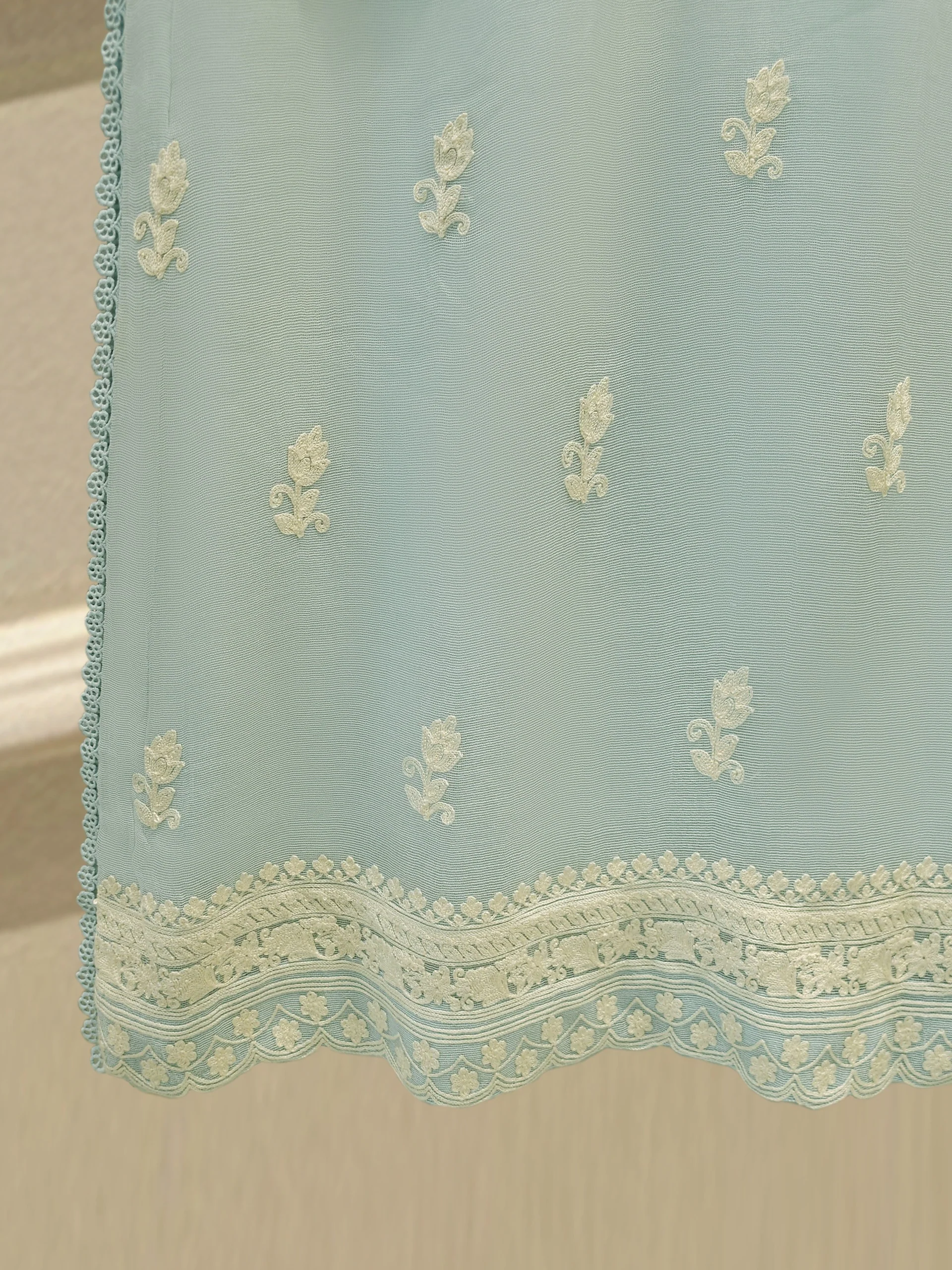 3 Piece - Pure Embroidered Cotton Net Suit S114125 - Image 6
