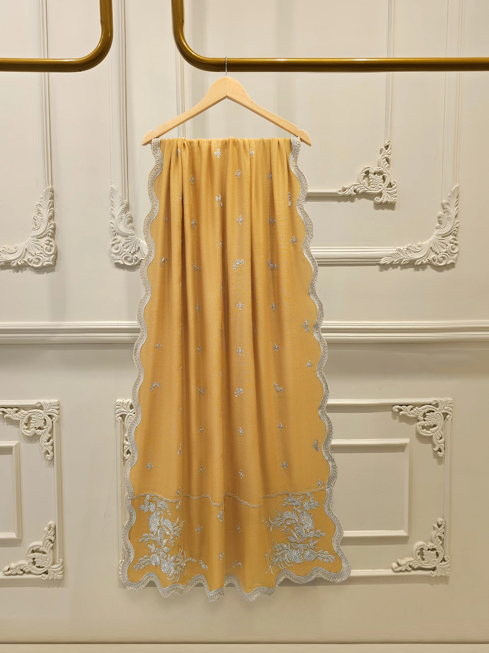 3 Piece - Pure Embroidered Cotton Net Suit S114155 - Image 7