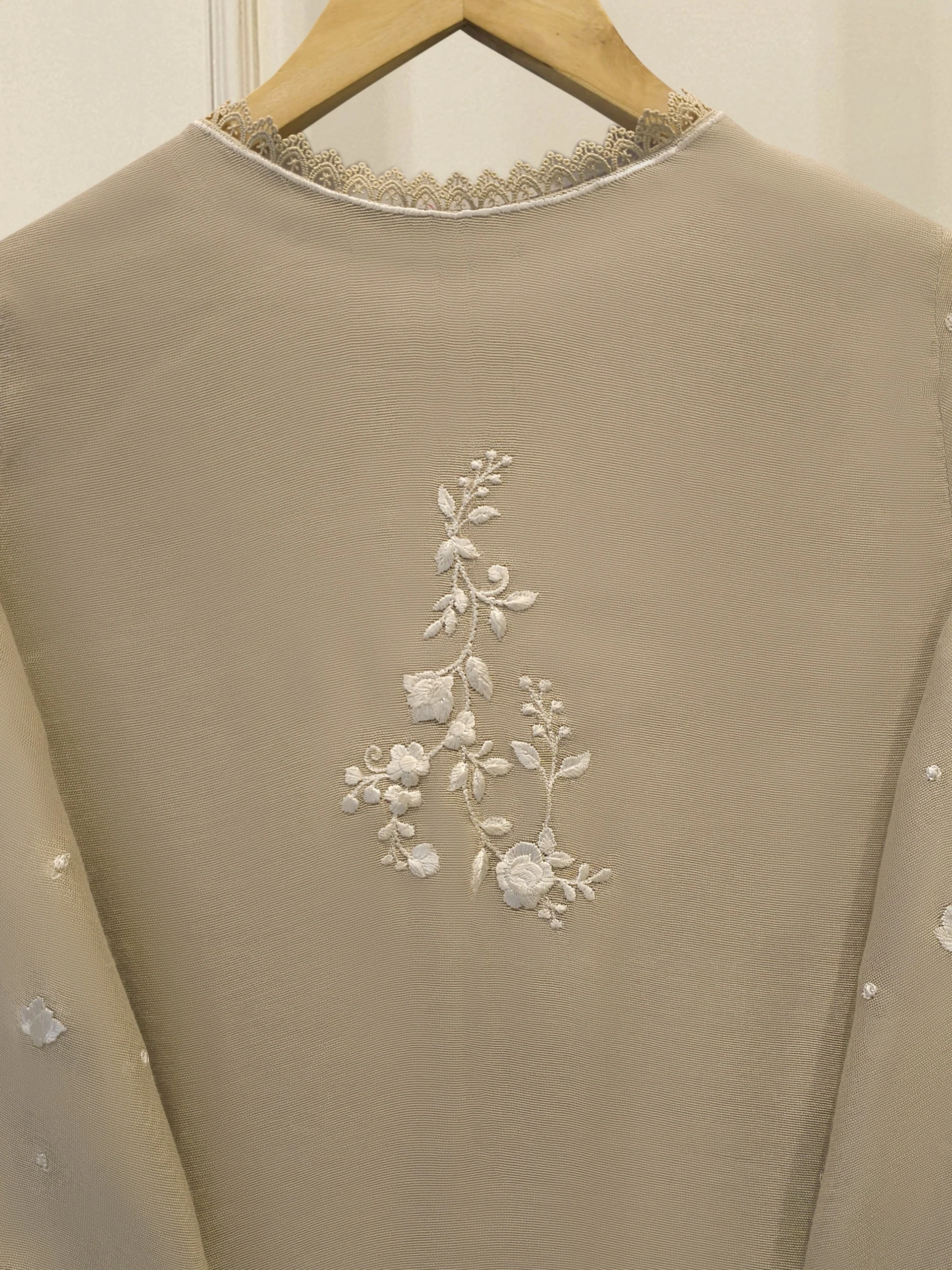 3 Piece - Pure Embroidered Cotton Net Suit S114170 - Image 6