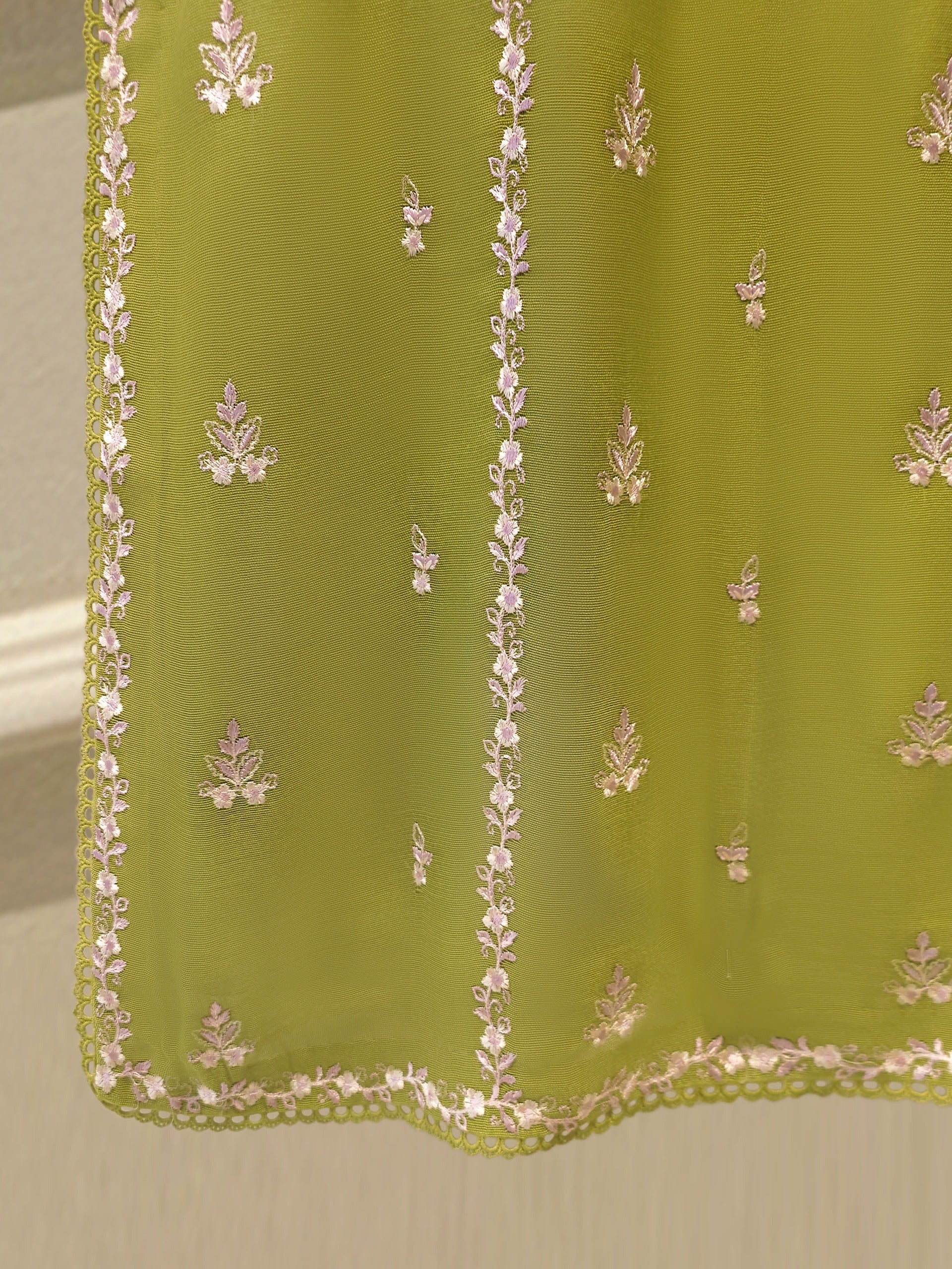 3 Piece - Pure Embroidered Cotton Net Suit S114214 - Image 4