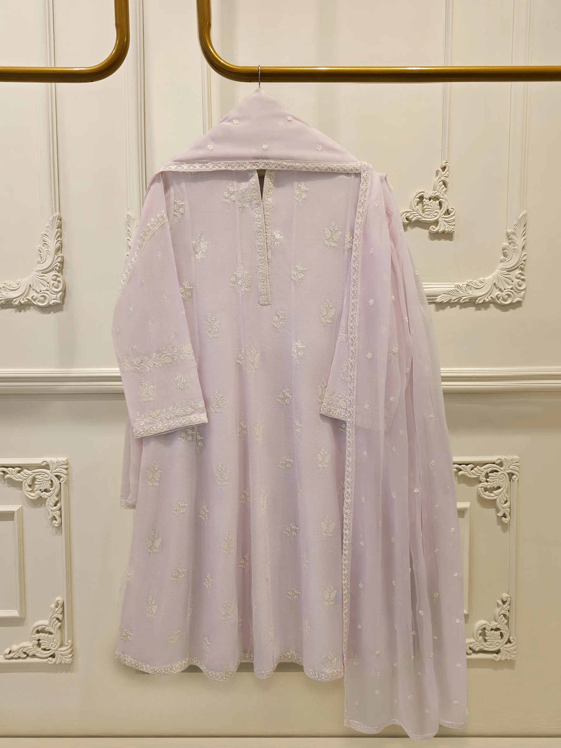 3 Piece - Pure Embroidered Cotton Net Suit S114216