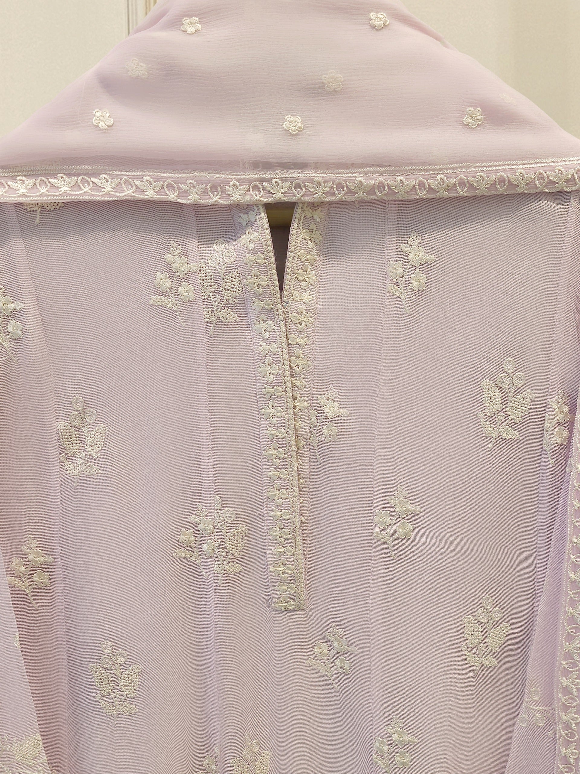3 Piece - Pure Embroidered Cotton Net Suit S114216 - Image 2