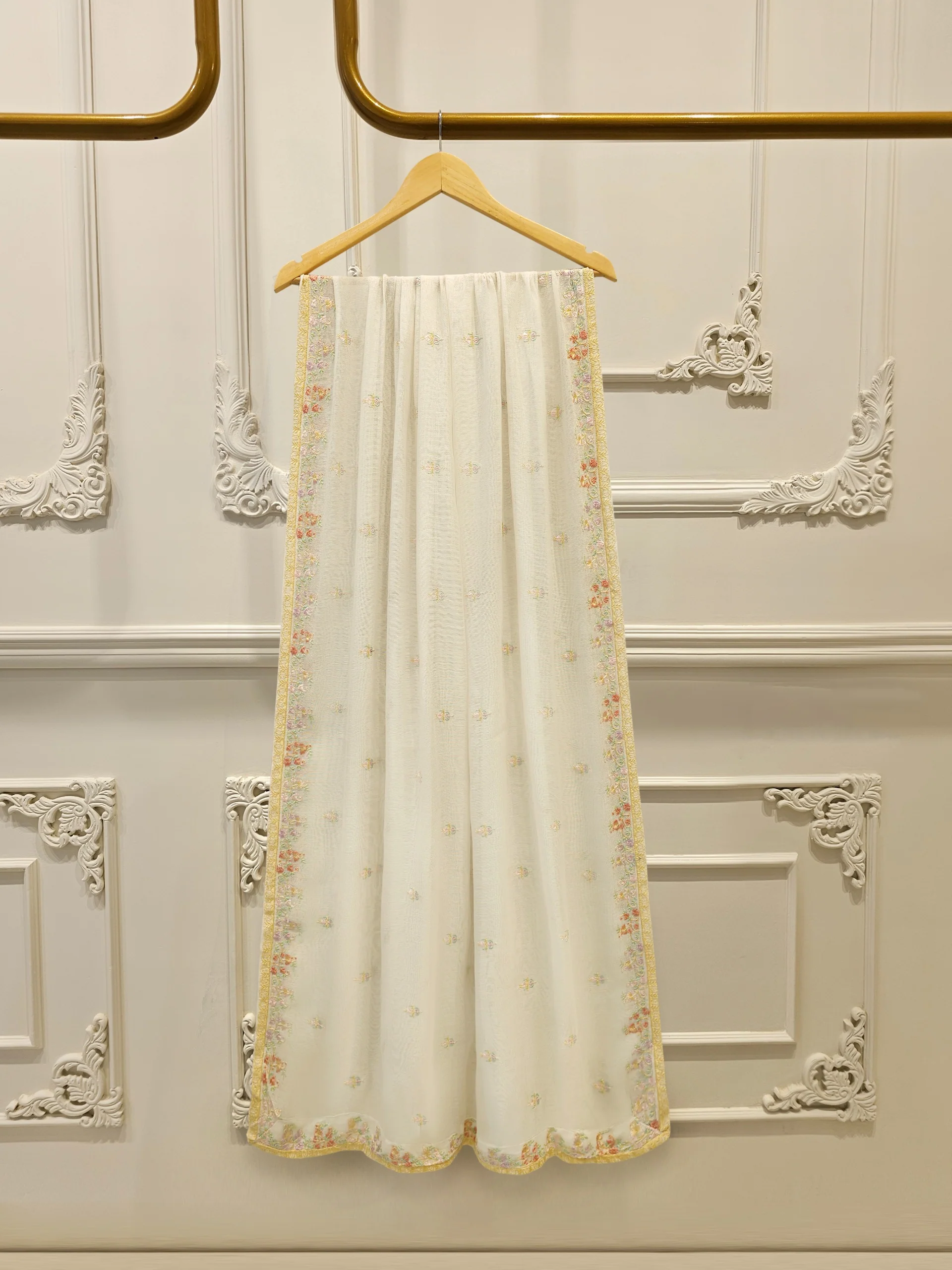 3 Piece - Pure Embroidered Cotton Net Suit S114236 - Image 6