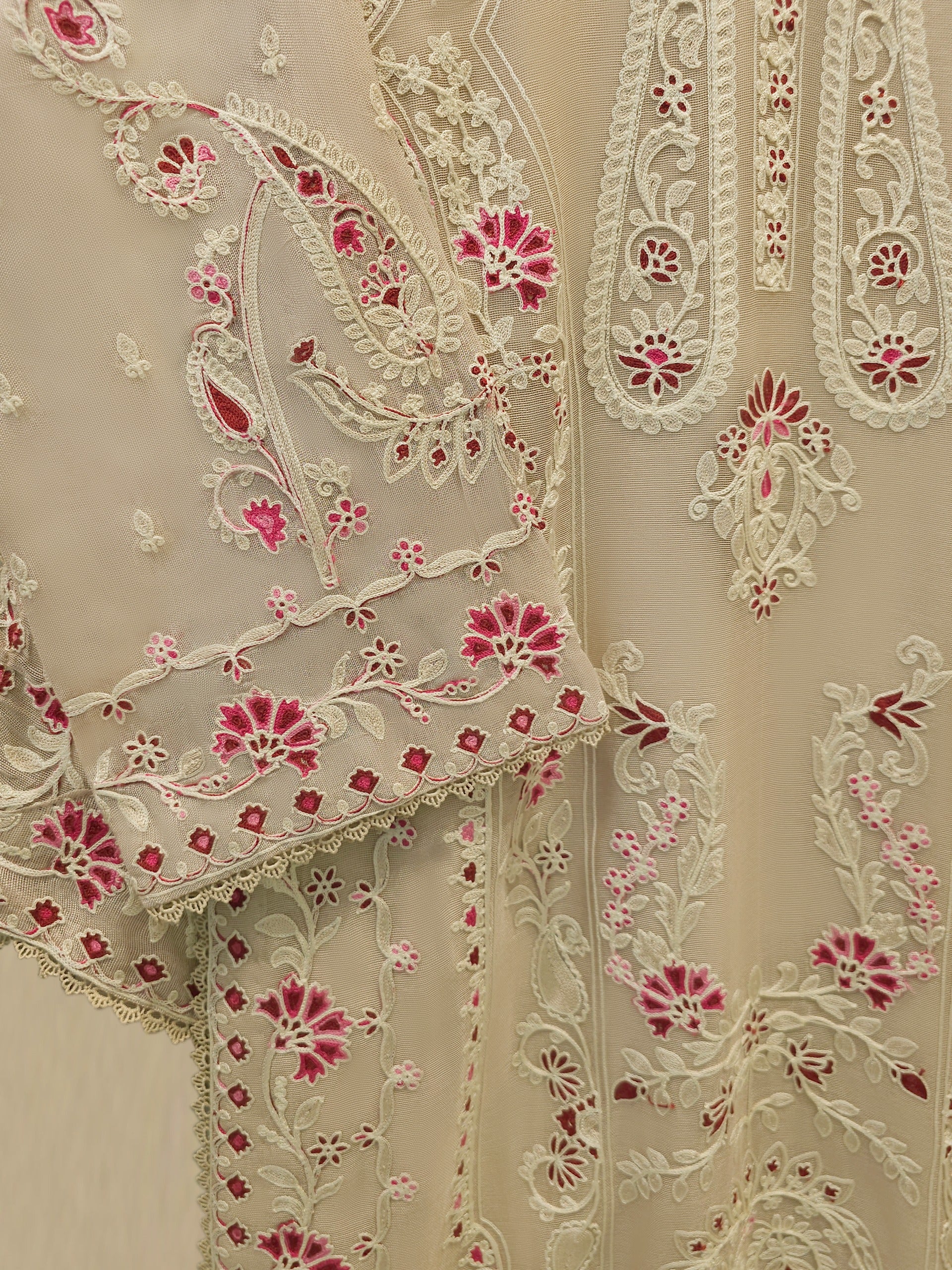 3 Piece - Pure Embroidered Cotton Net Suit S114246 - Image 4