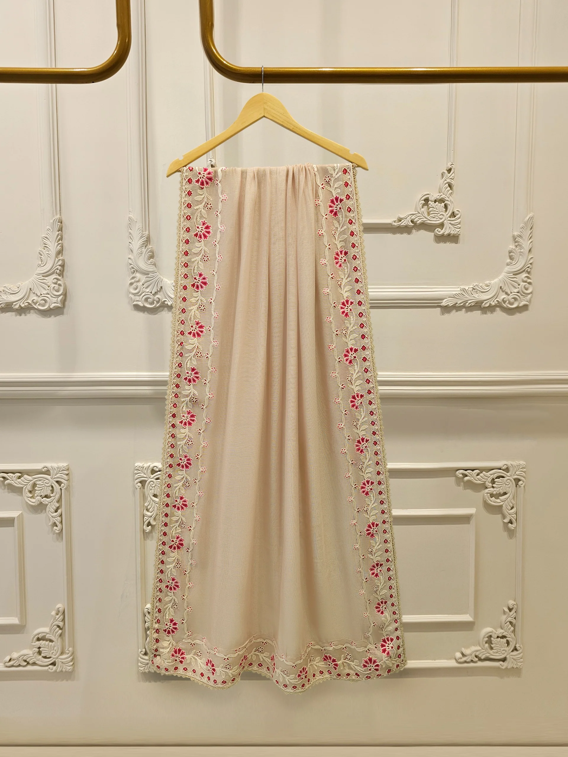 3 Piece - Pure Embroidered Cotton Net Suit S114246 - Image 8