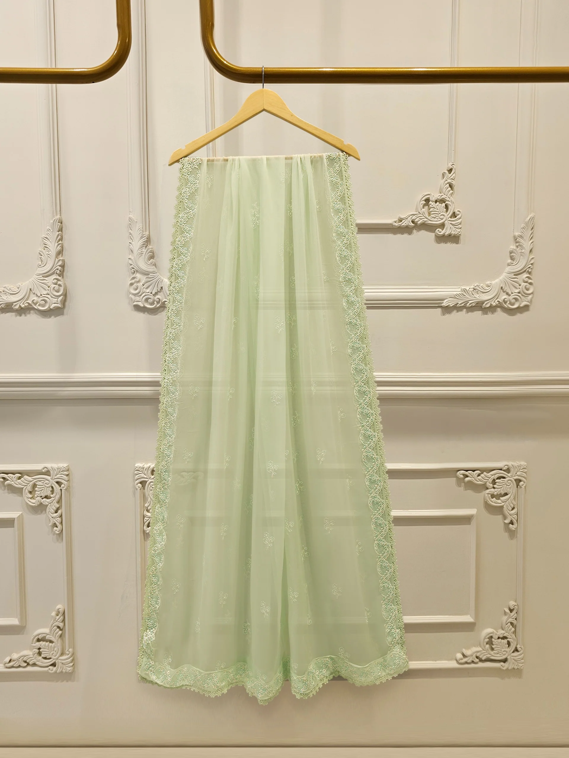 3 Piece - Pure Embroidered Cotton Net Suit S114250 - Image 6