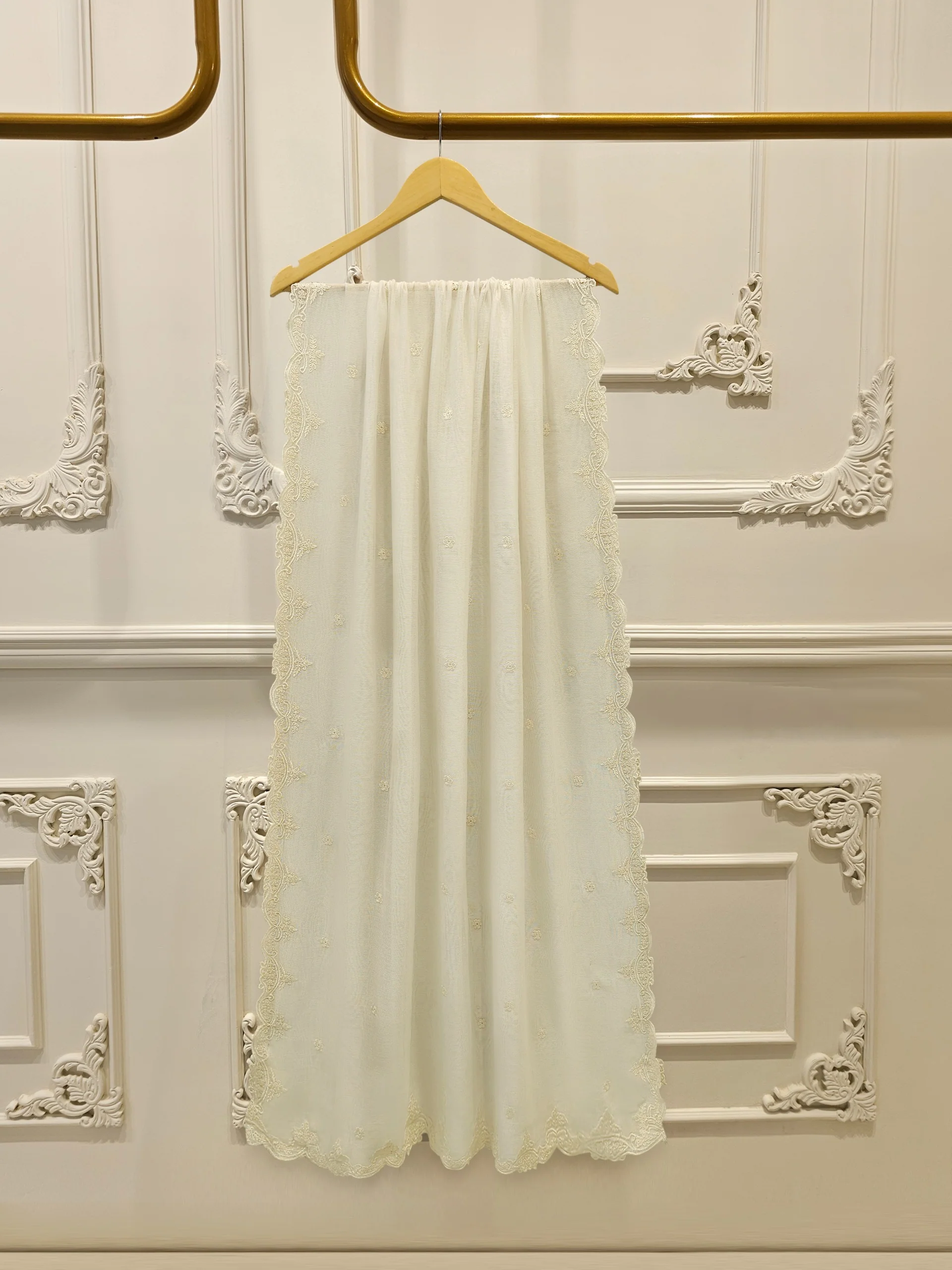 3 Piece - Pure Embroidered Cotton Net Suit S114254 - Image 6