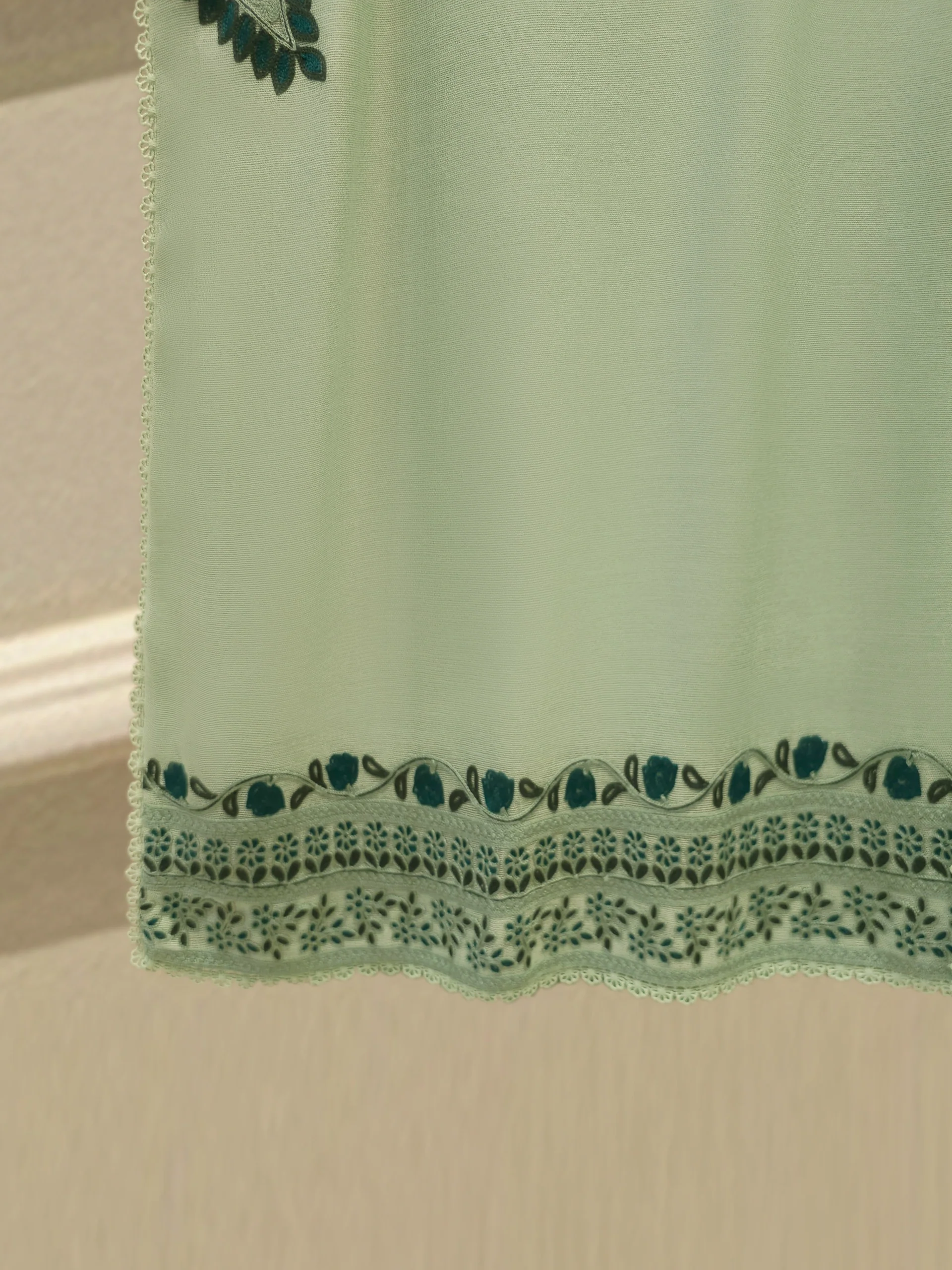 3 Piece - Pure Embroidered Cotton Net Suit S114302 - Image 4