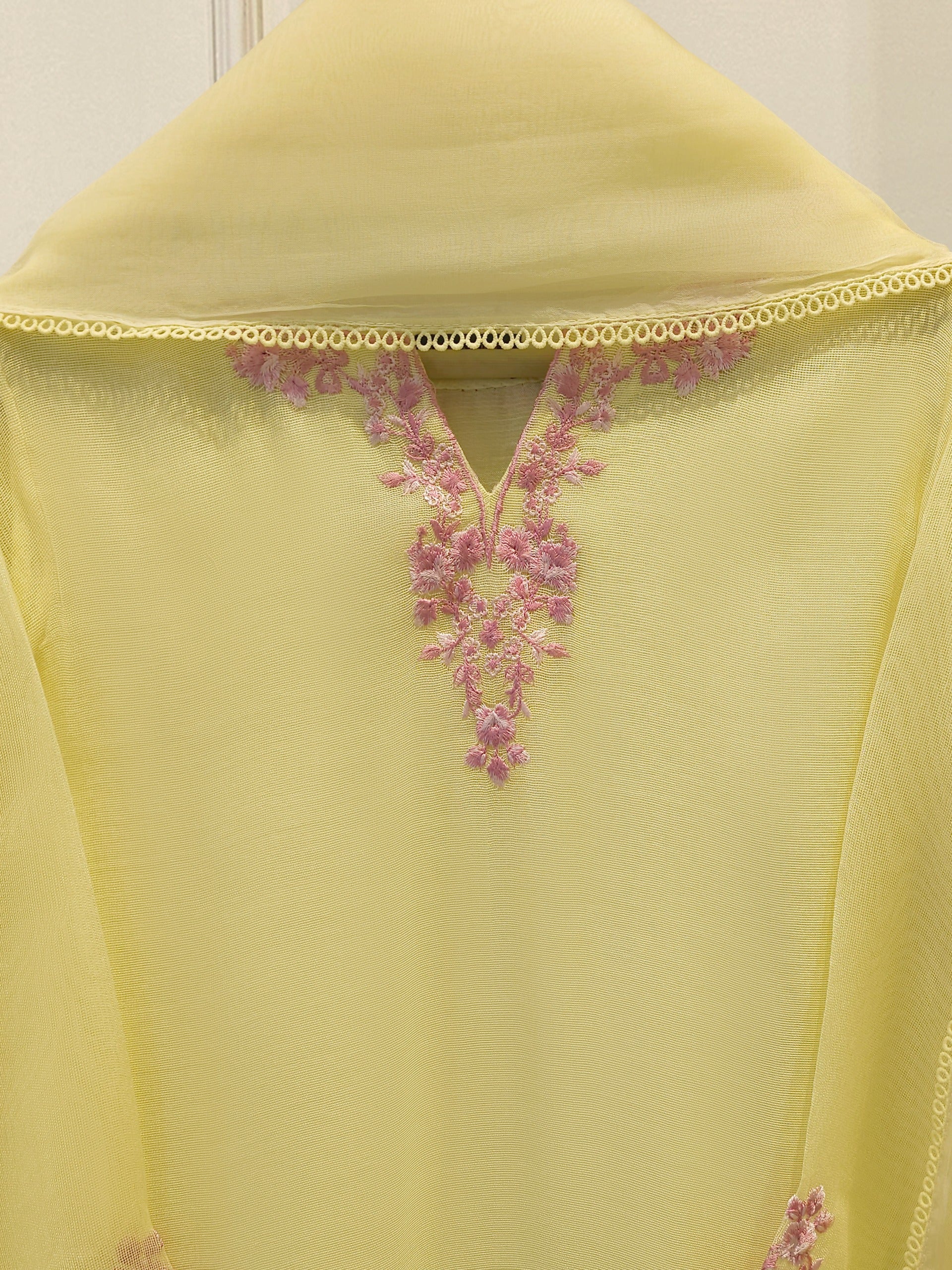 3 Piece - Pure Embroidered Cotton Net Suit S114367 - Image 2