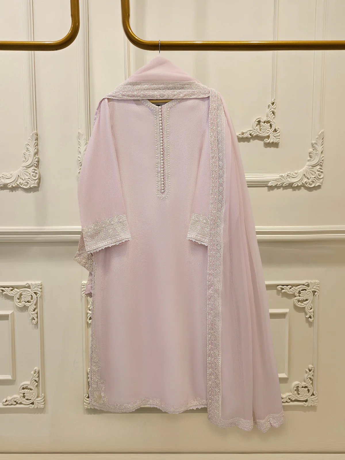 3 Piece - Pure Embroidered Cotton Net Suit S113512