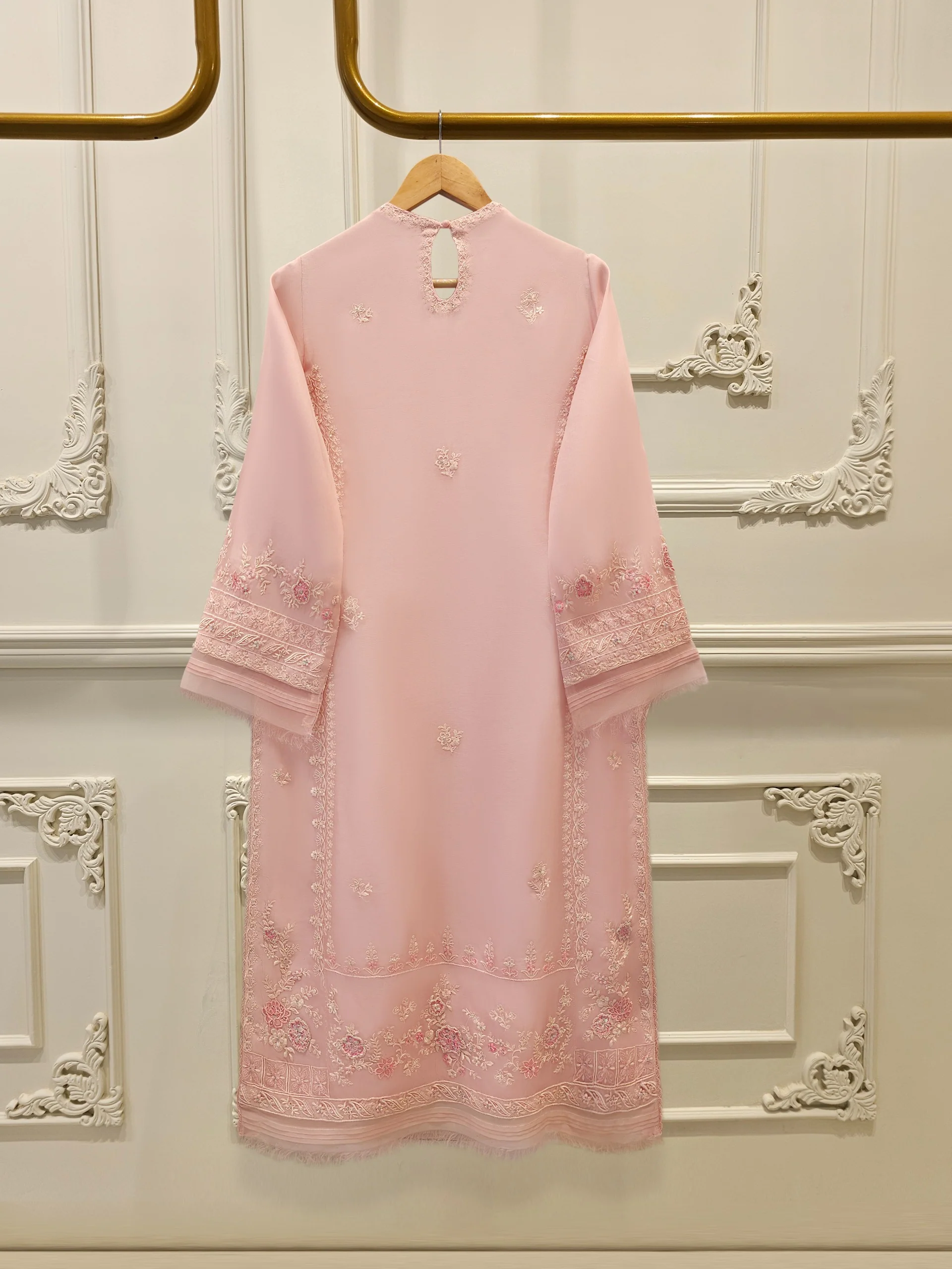 3 Piece - Pure Embroidered Organza Suit S112005 - Image 5