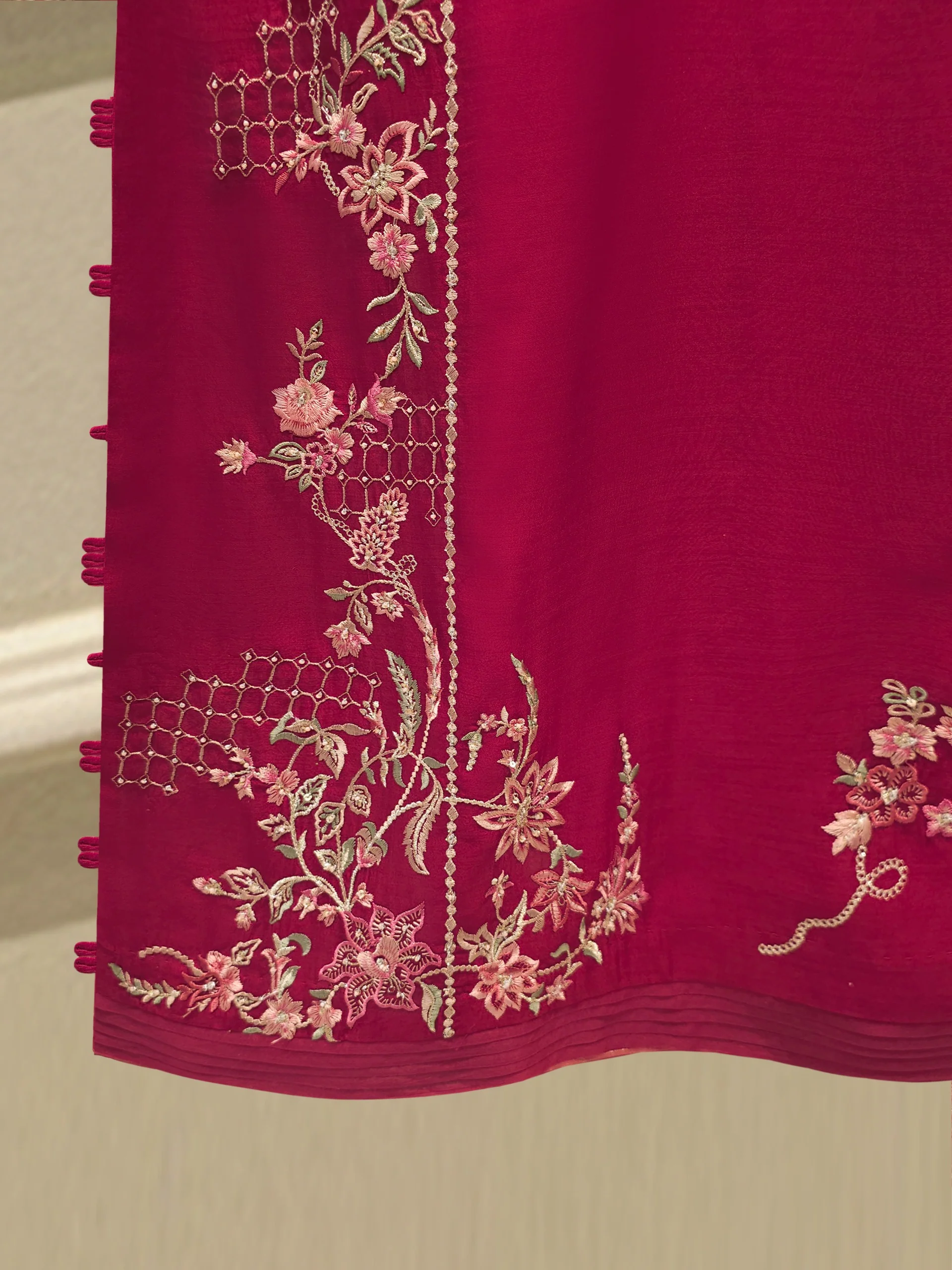 3 Piece - Pure Khaddi Silk Embroidered S114314 - Image 4