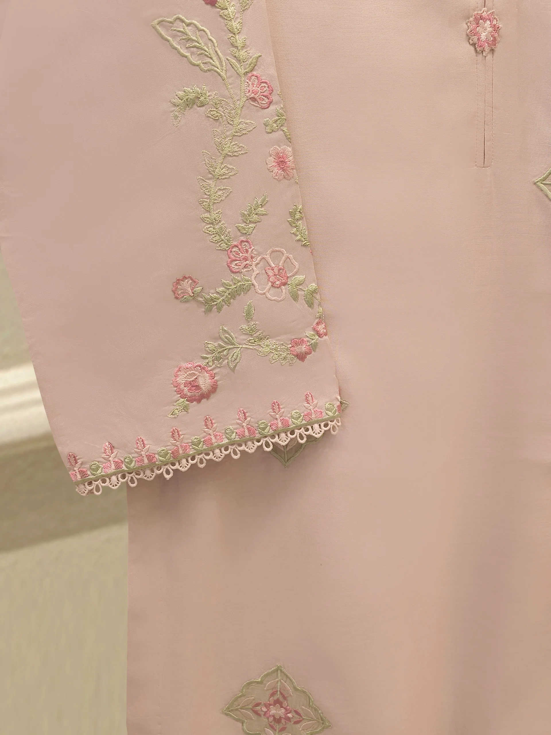 3 Piece - Pure Khaddi Silk Embroidered S114320 - Image 3
