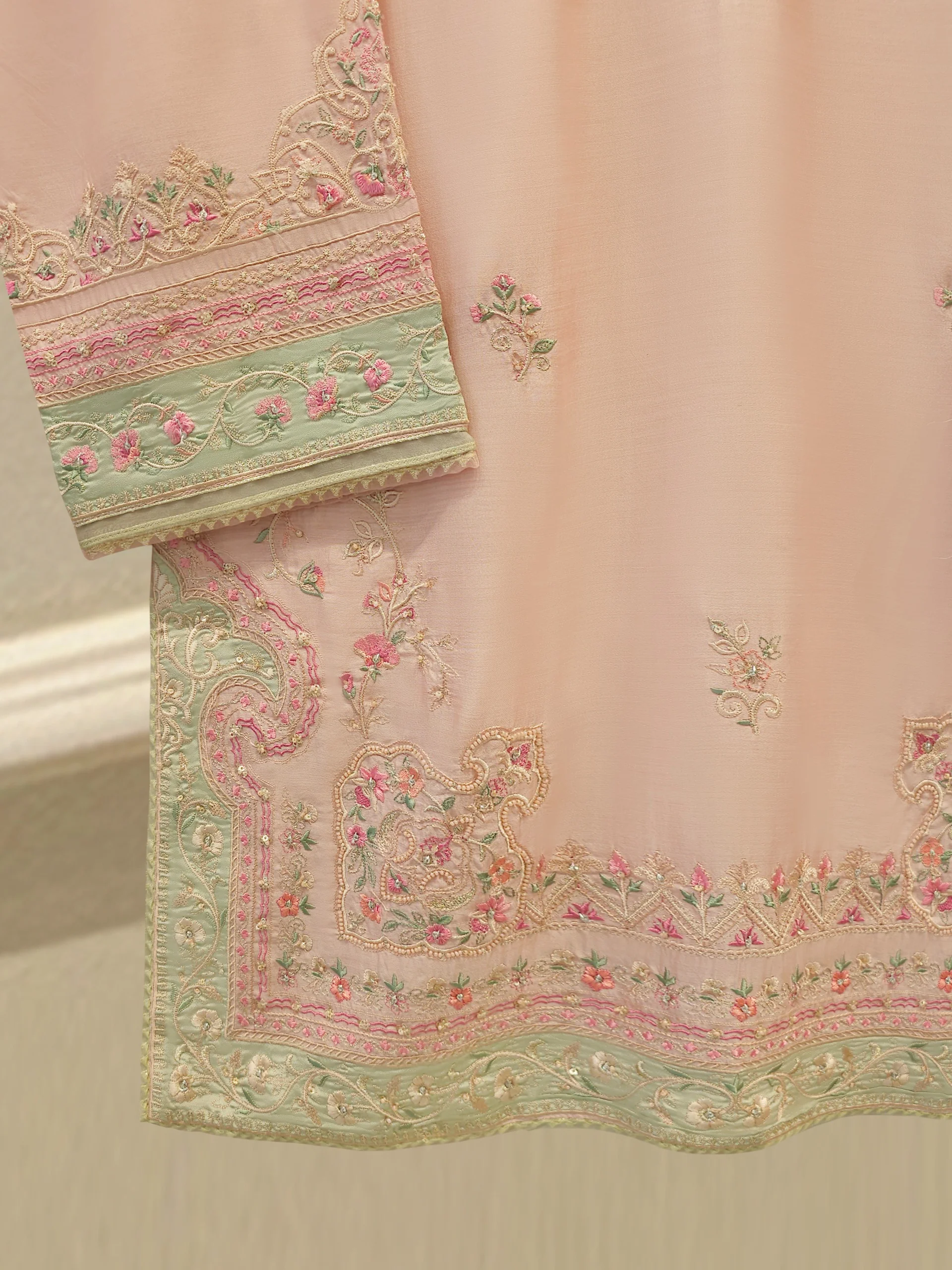 3 Piece - Pure Khaddi Silk Embroidered S114328 - Image 3