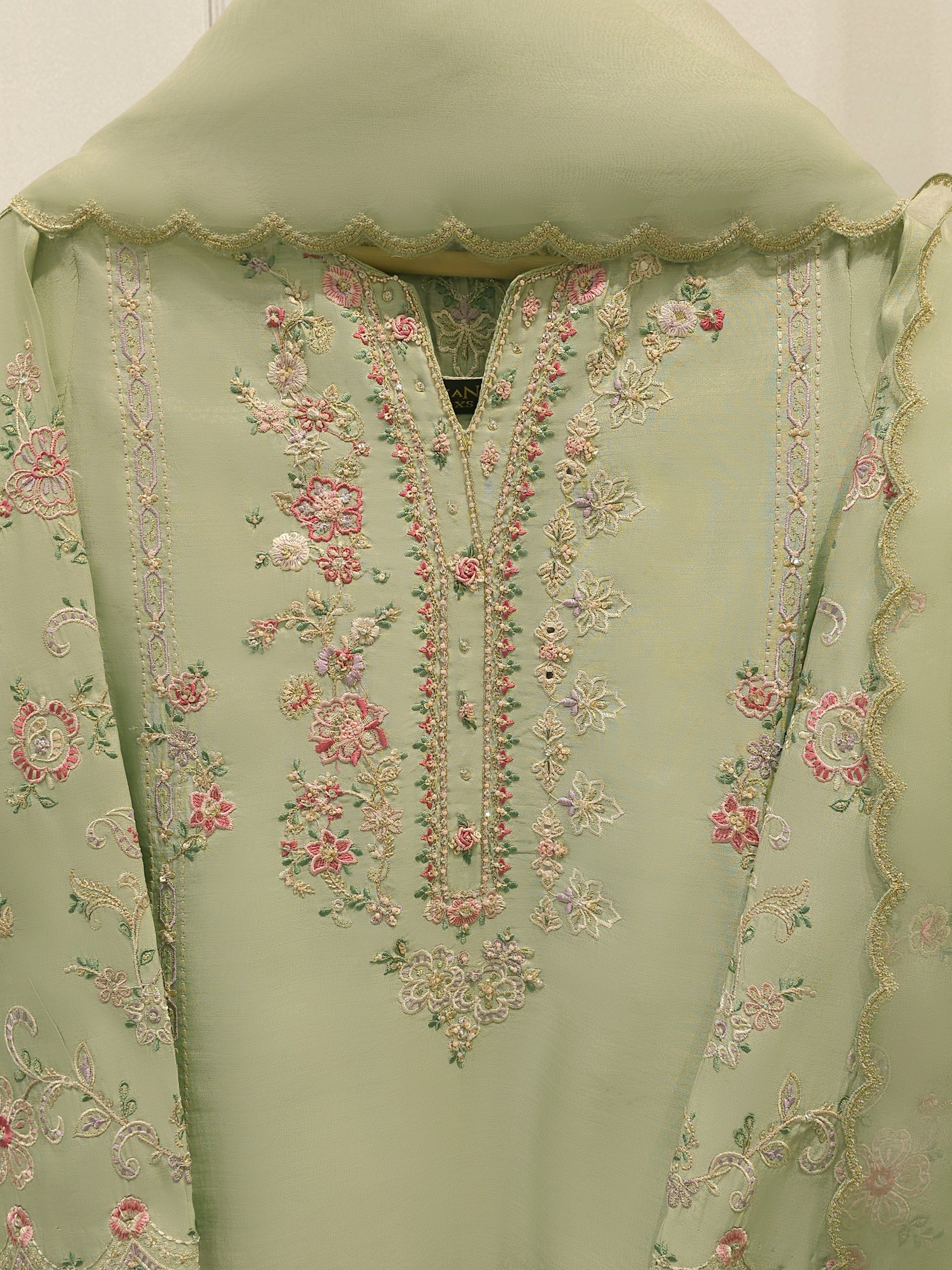 3 Piece - Pure Khaddi Silk Embroidered Suit S114061 - Image 2