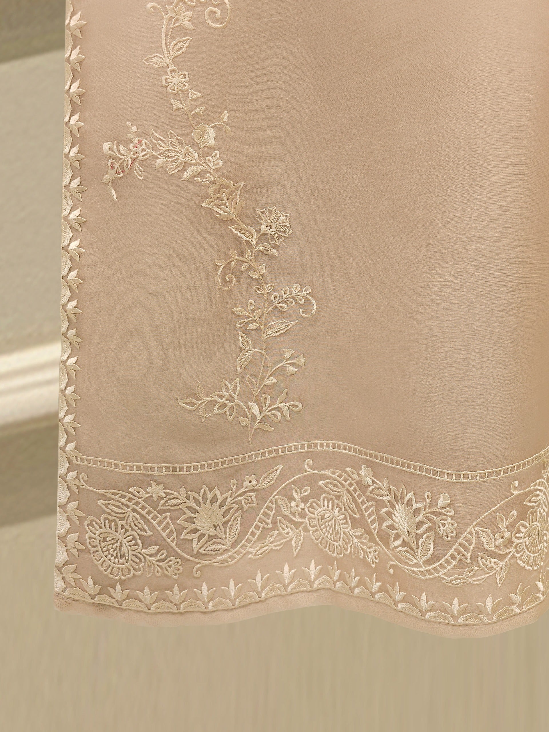2 Piece - Pure Organza Embroidered Suit S112752 - Image 6