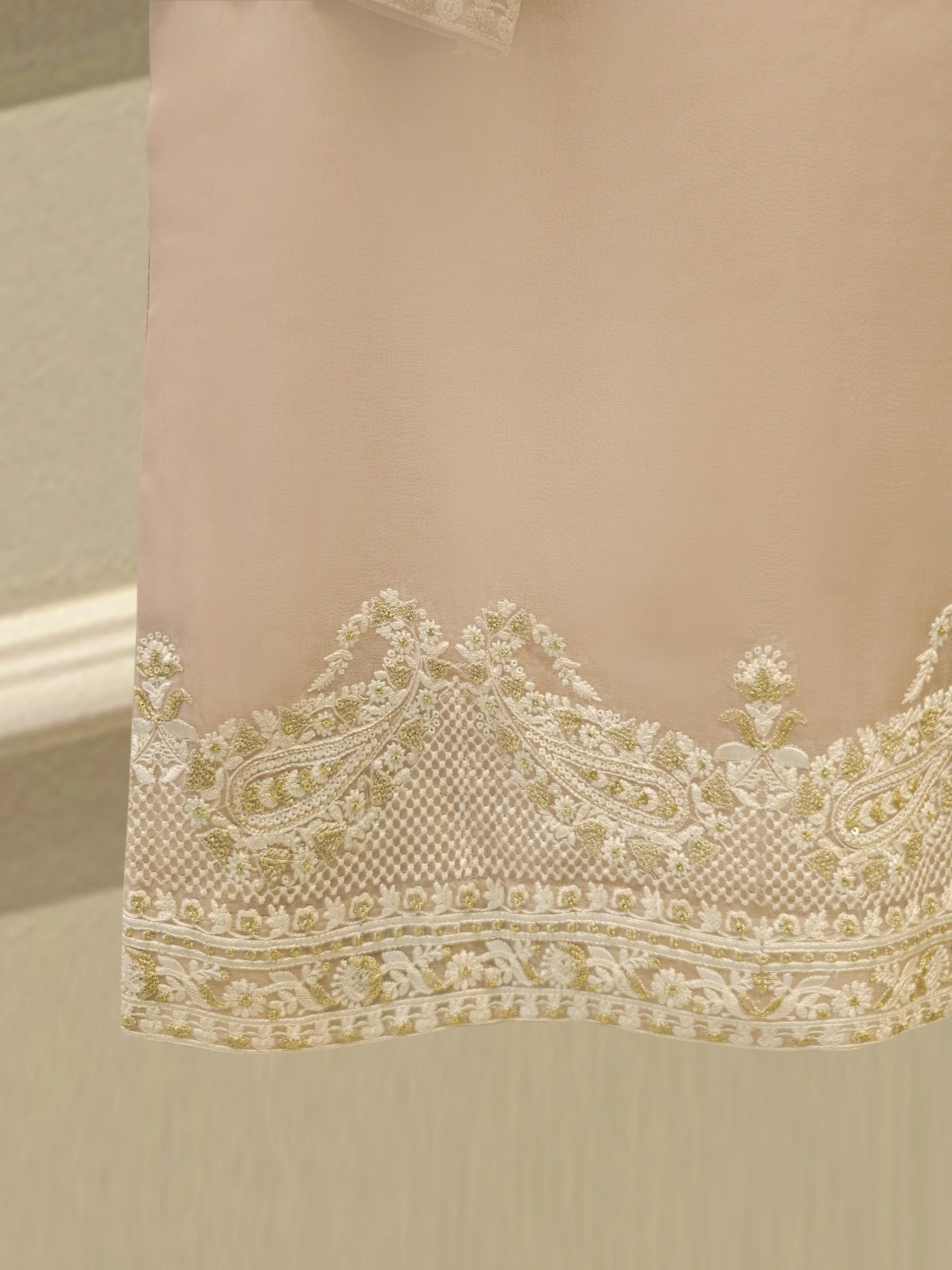3 Piece - Pure Organza Embroidered Suit S114060 - Image 7