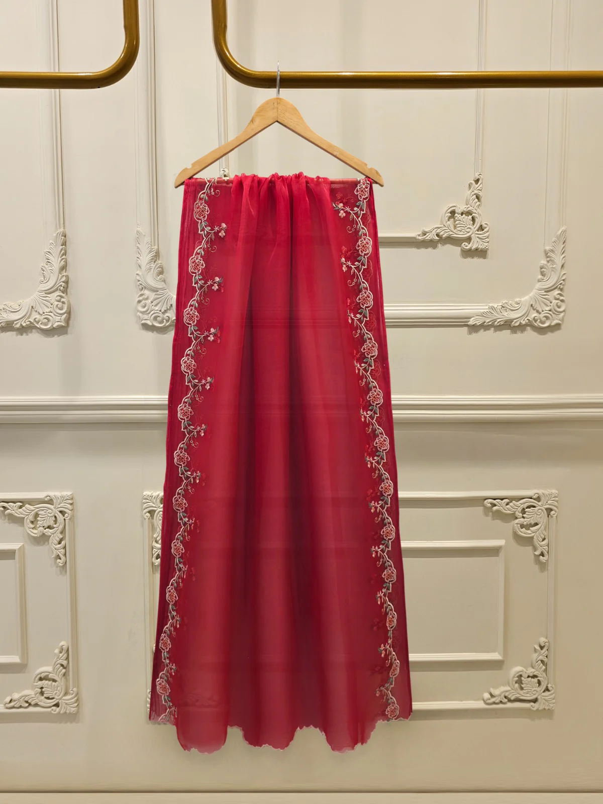 3 Piece - Pure Organza Embroidered Suit S114192 - Image 7