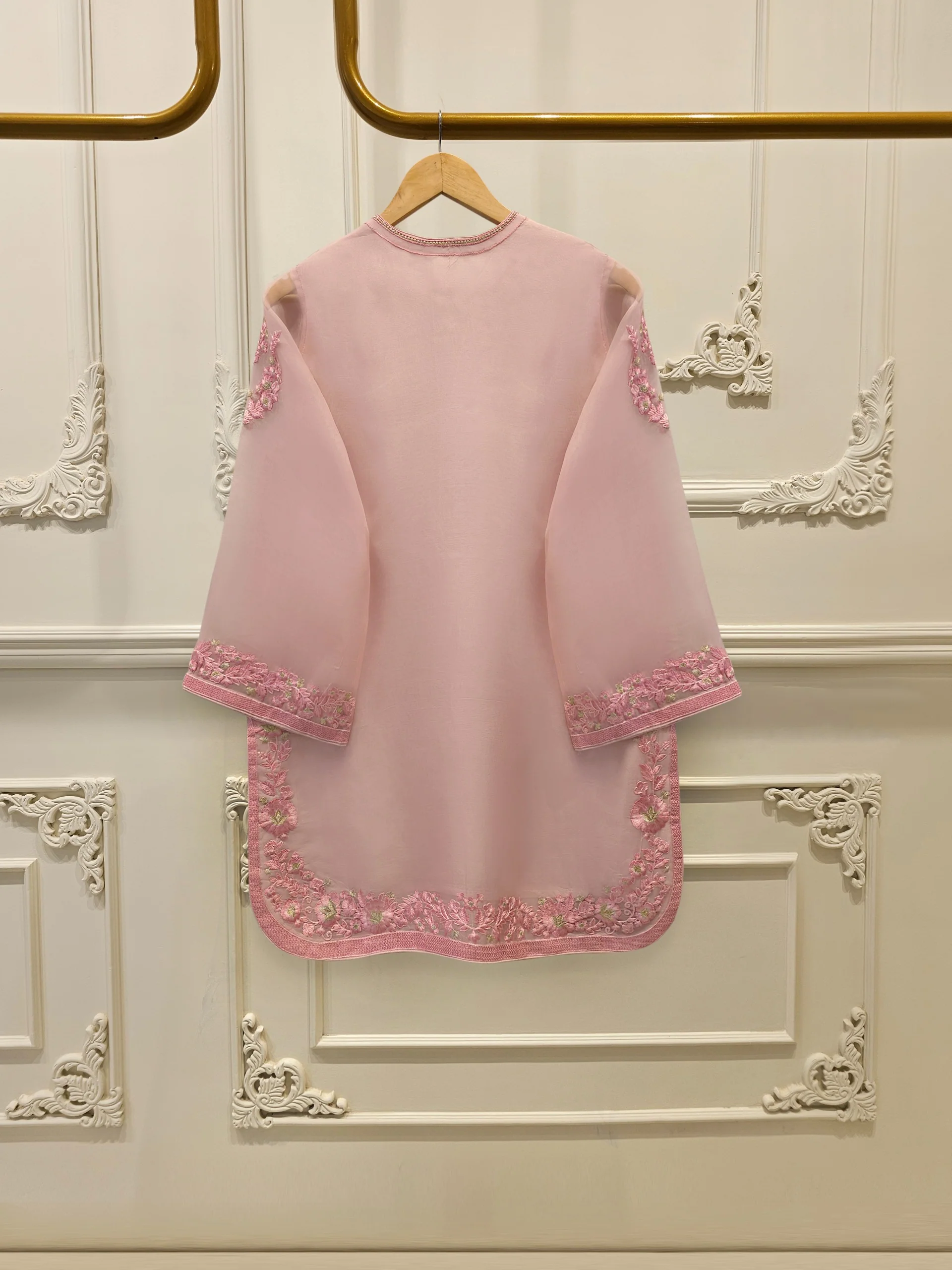 3 Piece - Pure Organza Embroidered Suit S114205 - Image 4