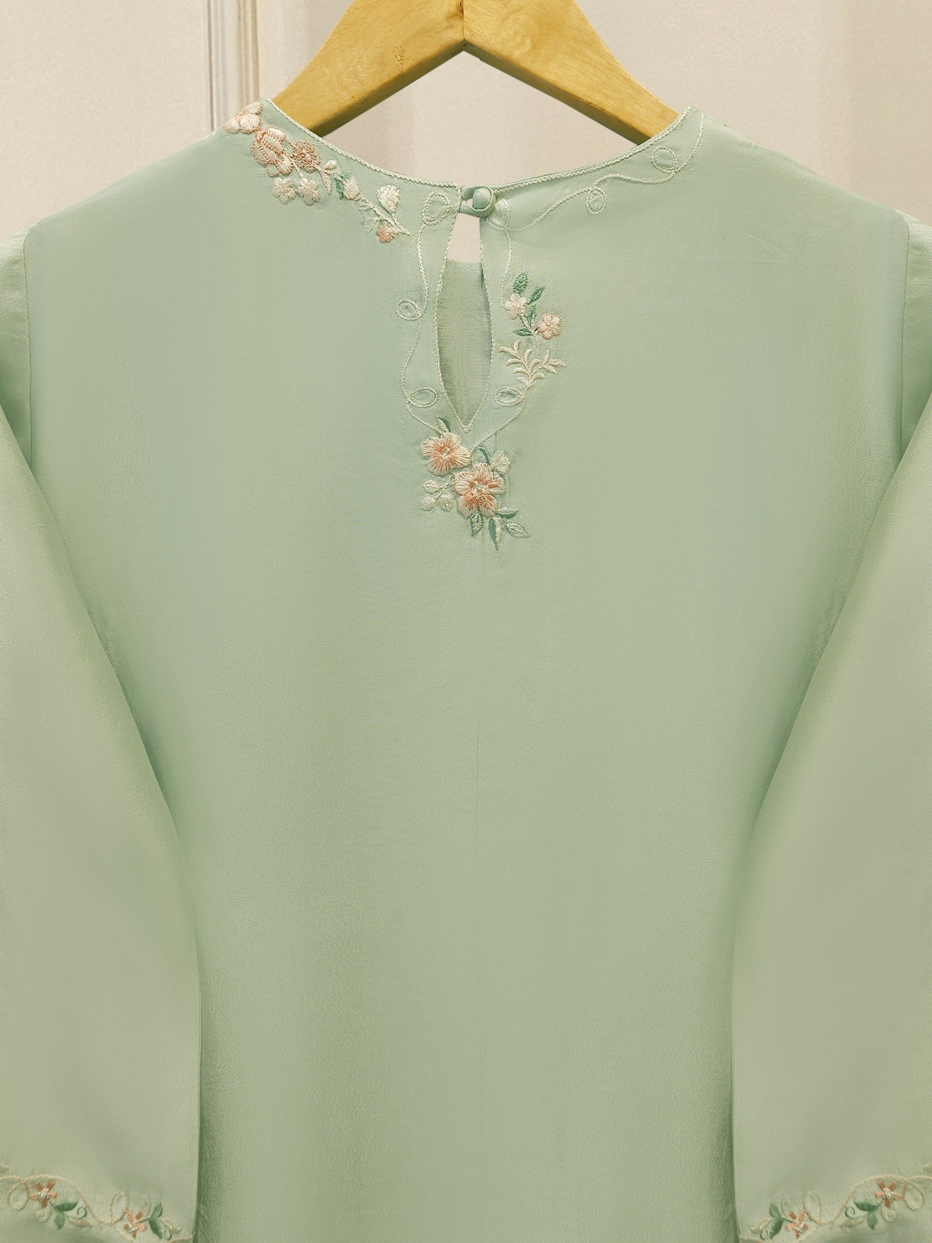 3 Piece- Pure Sheesha Silk Embroidered Suit S113491 - Image 6