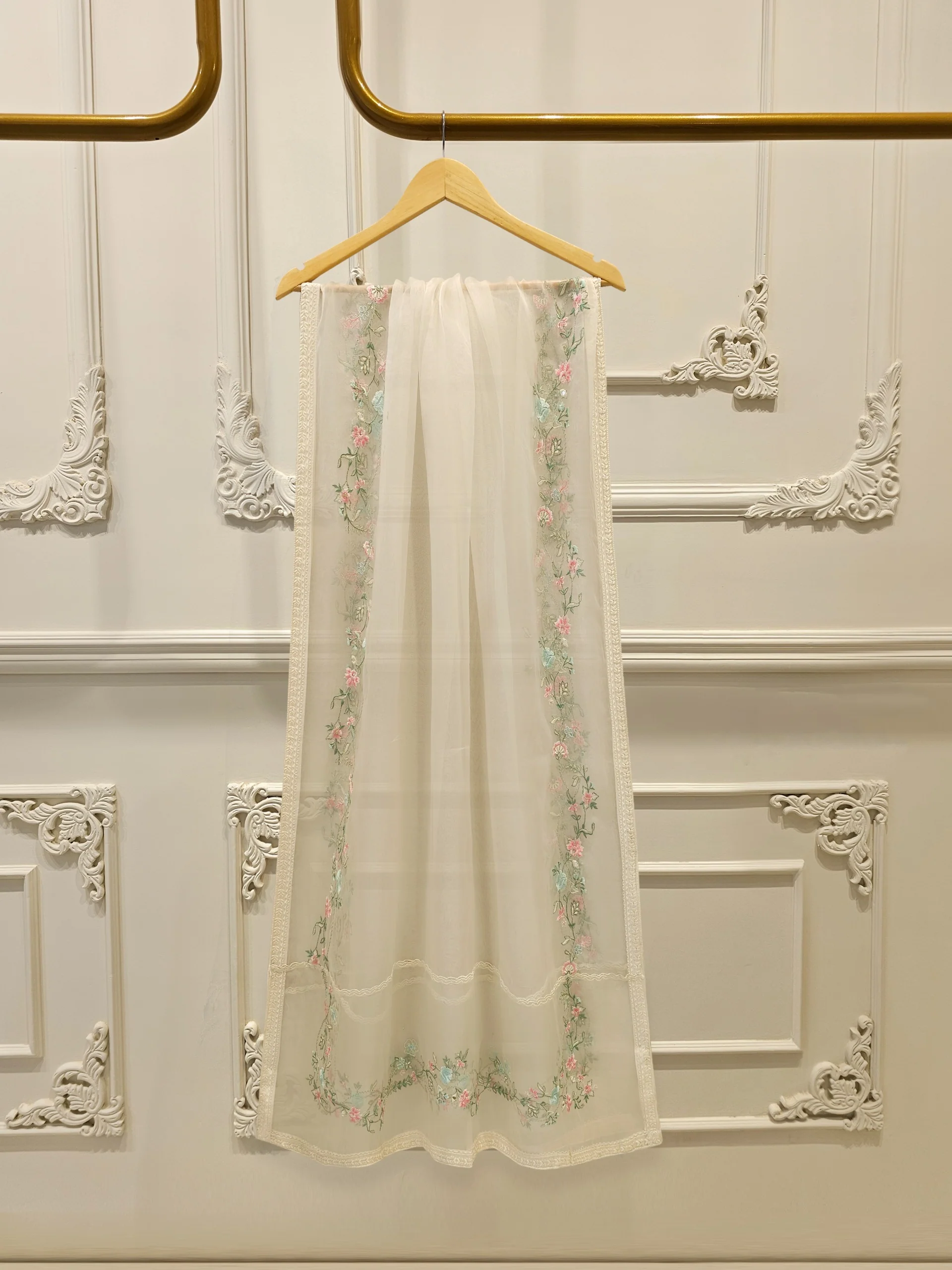 3 Piece- Pure Sheesha Silk Embroidered Suit S113718 - Image 7