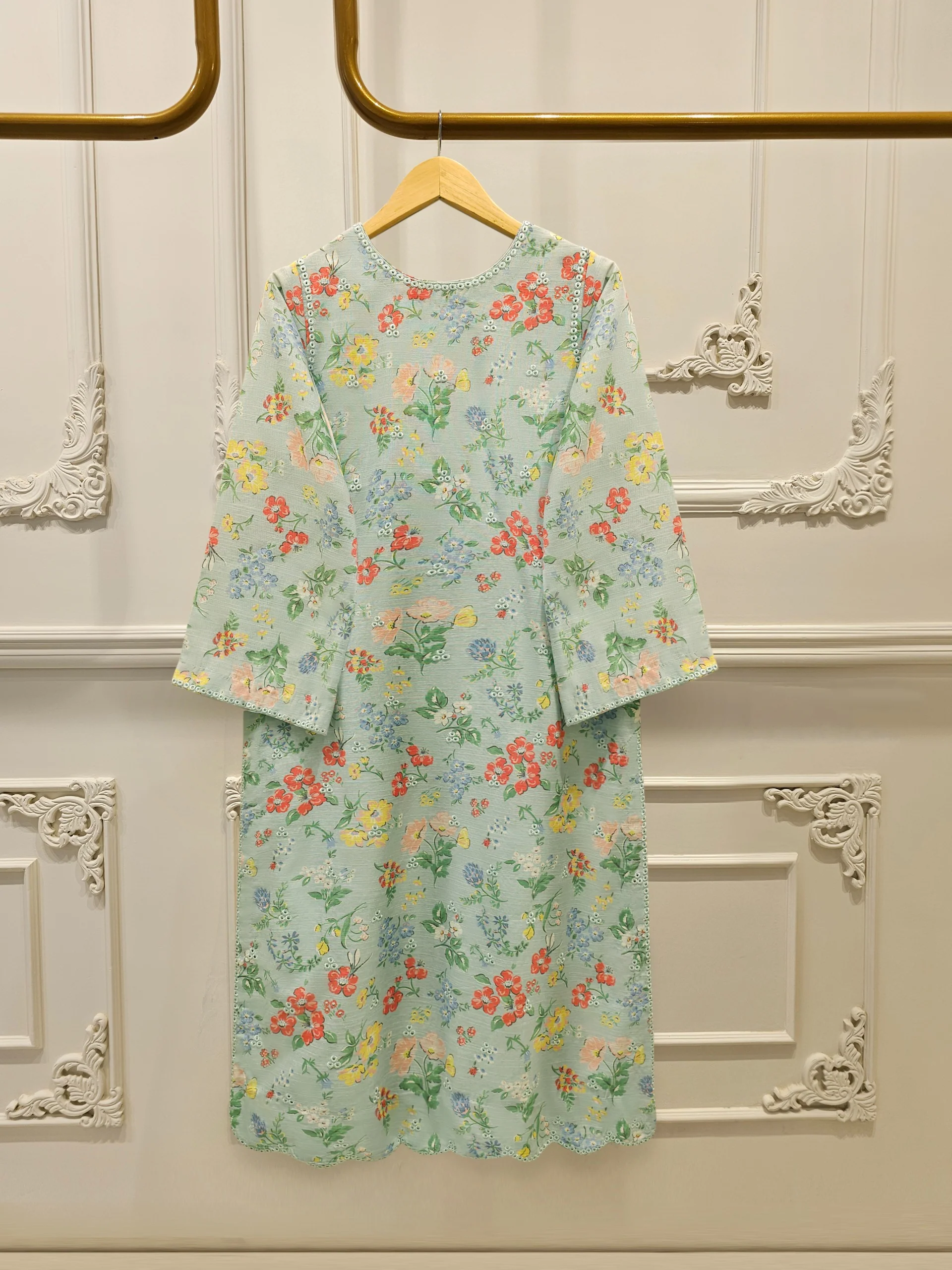 Digital Printed Embroidered  Khaddar Shirt S112865 - Image 5