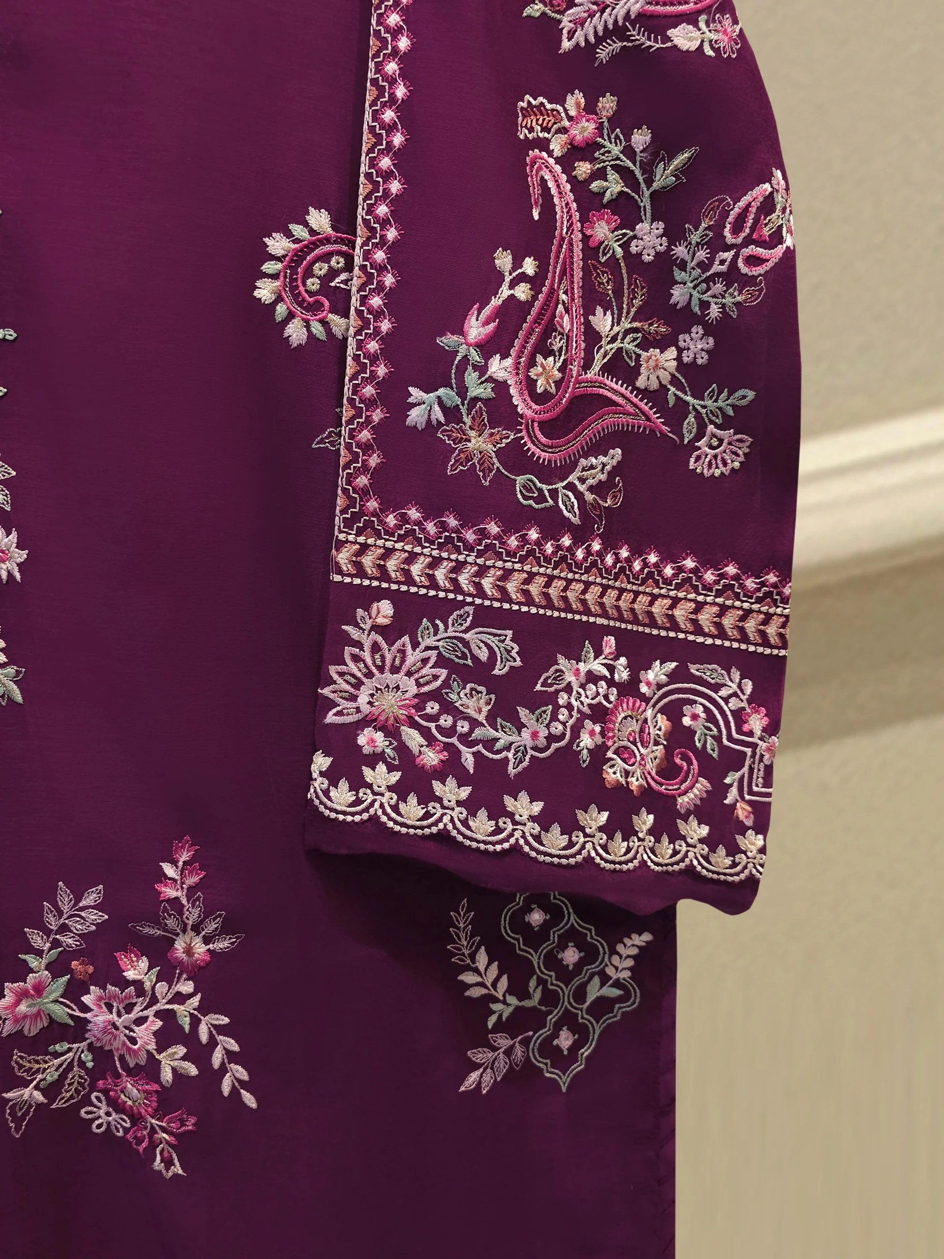 Embroidered Kora  Cotton Shirt S114315 - Image 3