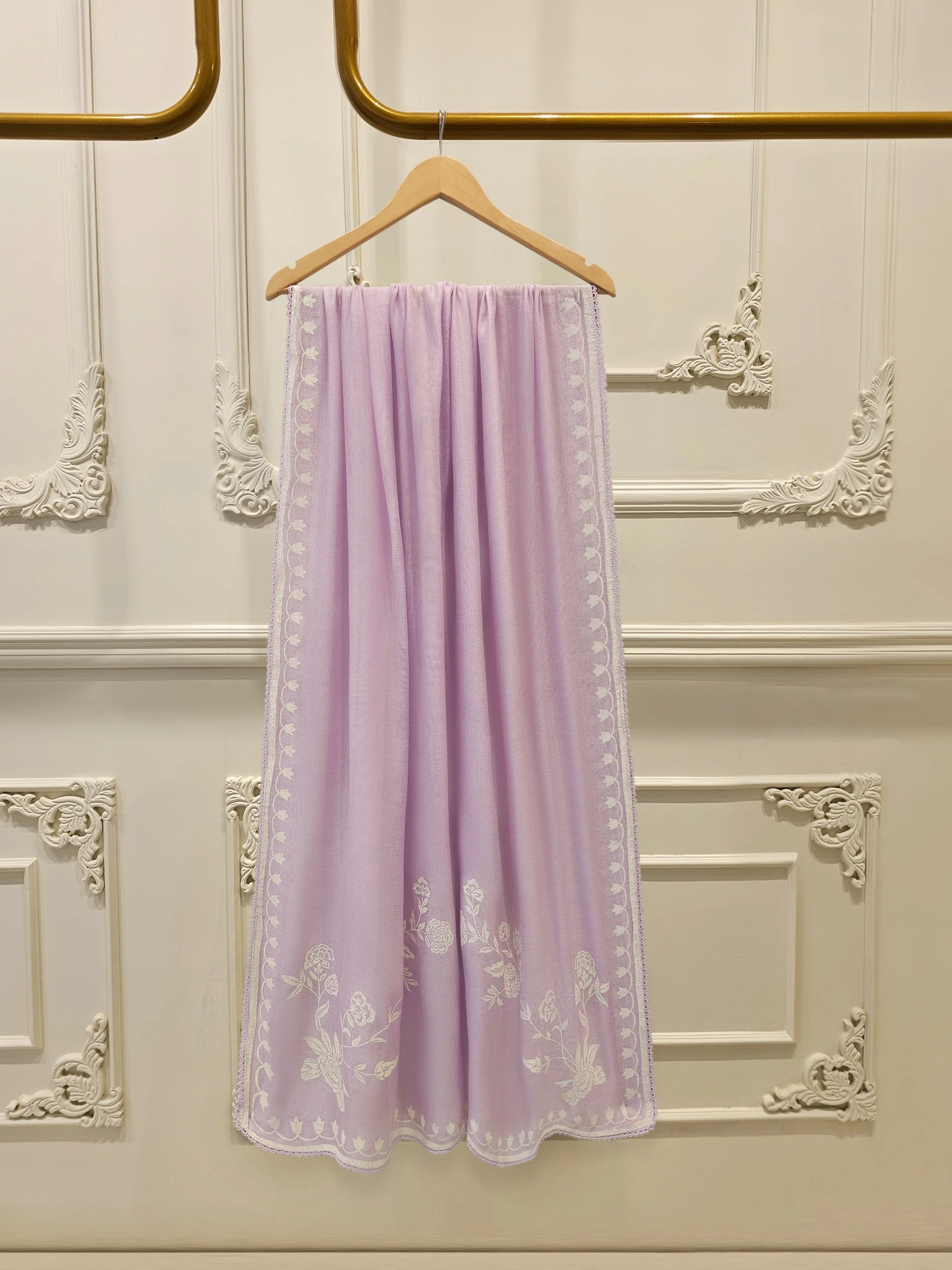 Hand Block Printed Pure Cotton Net Dupatta D000245