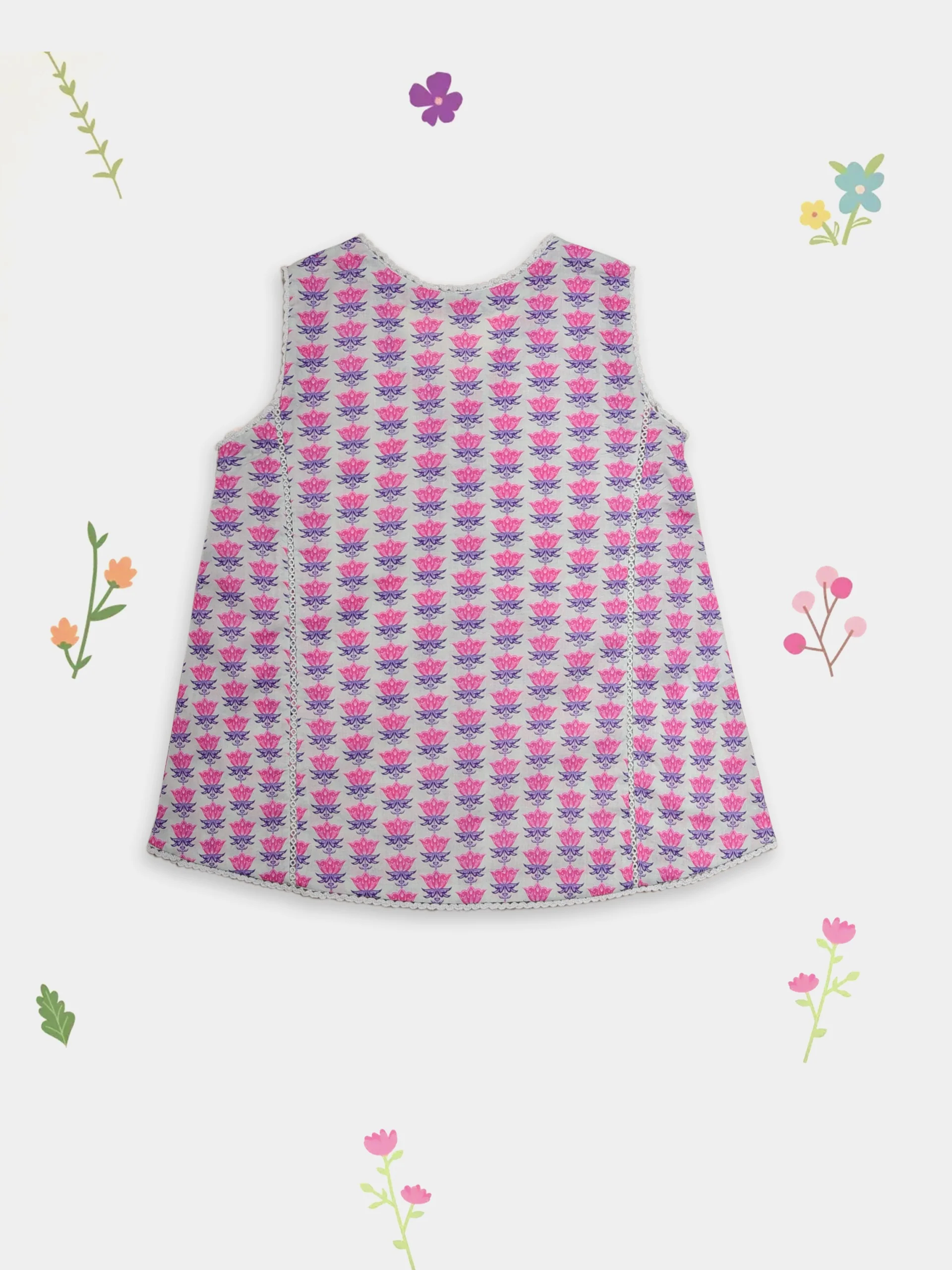 (Kids) - 2 Piece Digital Printed Lawn Suit FKD-037 - Image 3