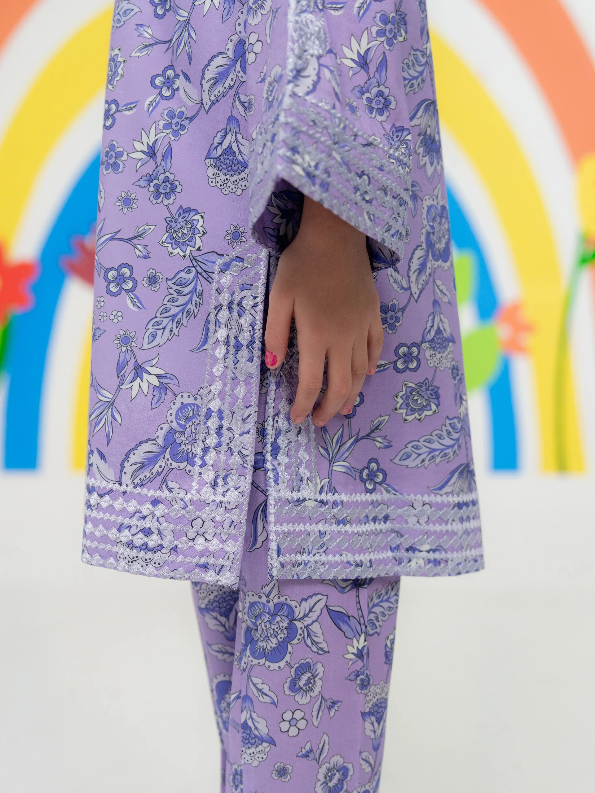 (Kids) - 2 Piece Digital Printed Lawn Suit FKD-080 - Image 3