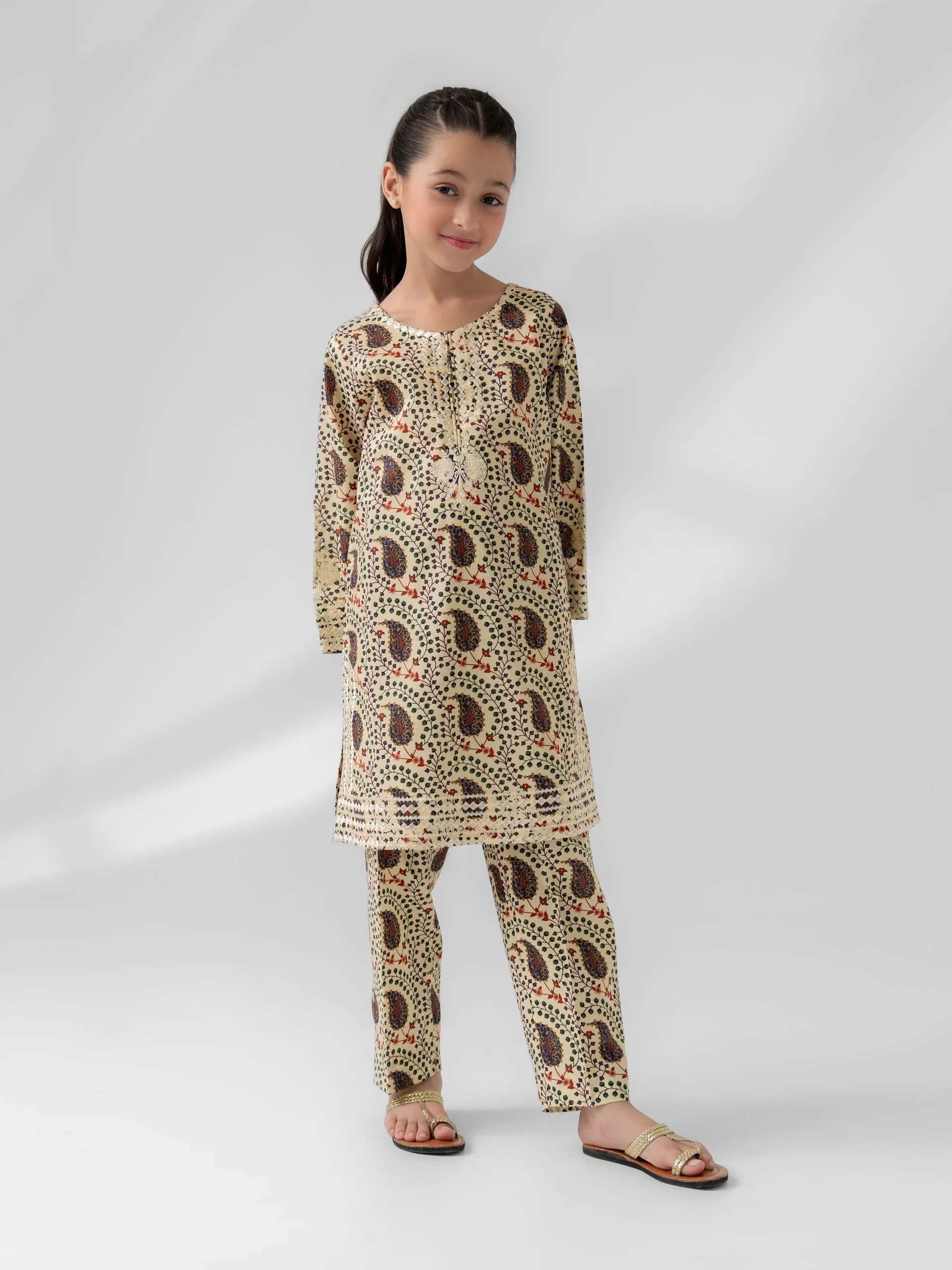(Kids) - 2 Piece Digital Printed Lawn Suit FKD-081