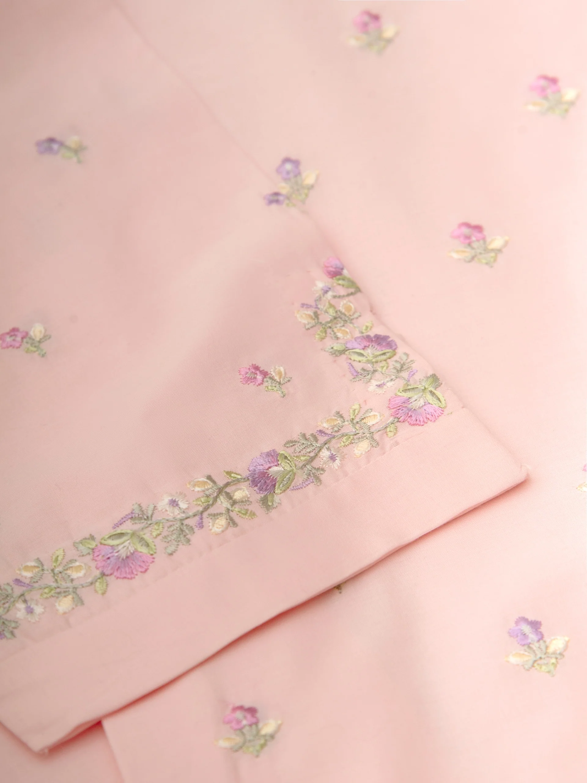 (Kids) 2 Piece - Embroidered Cambric Suit KD-020 - Image 6