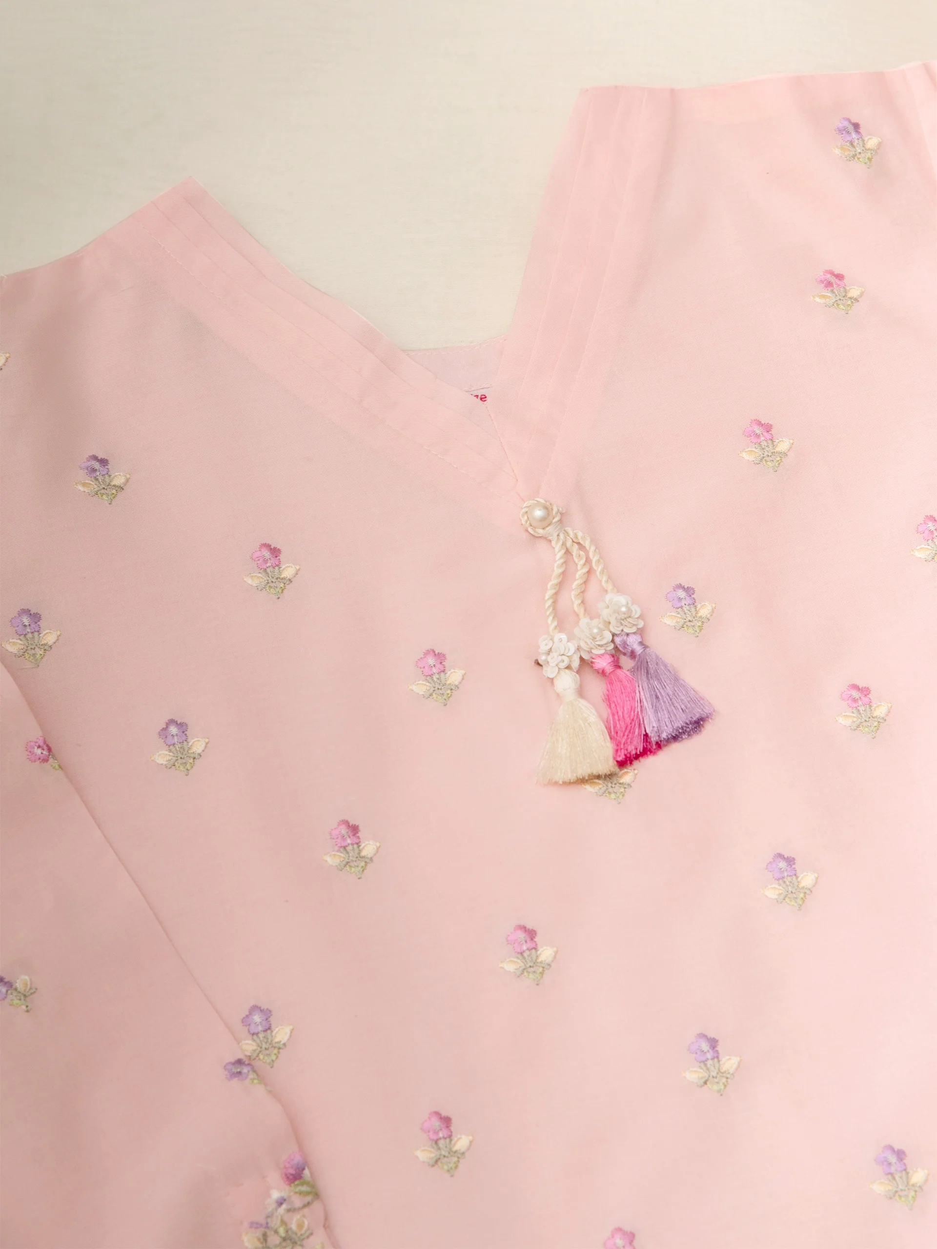 (Kids) 2 Piece - Embroidered Cambric Suit KD-020 - Image 7