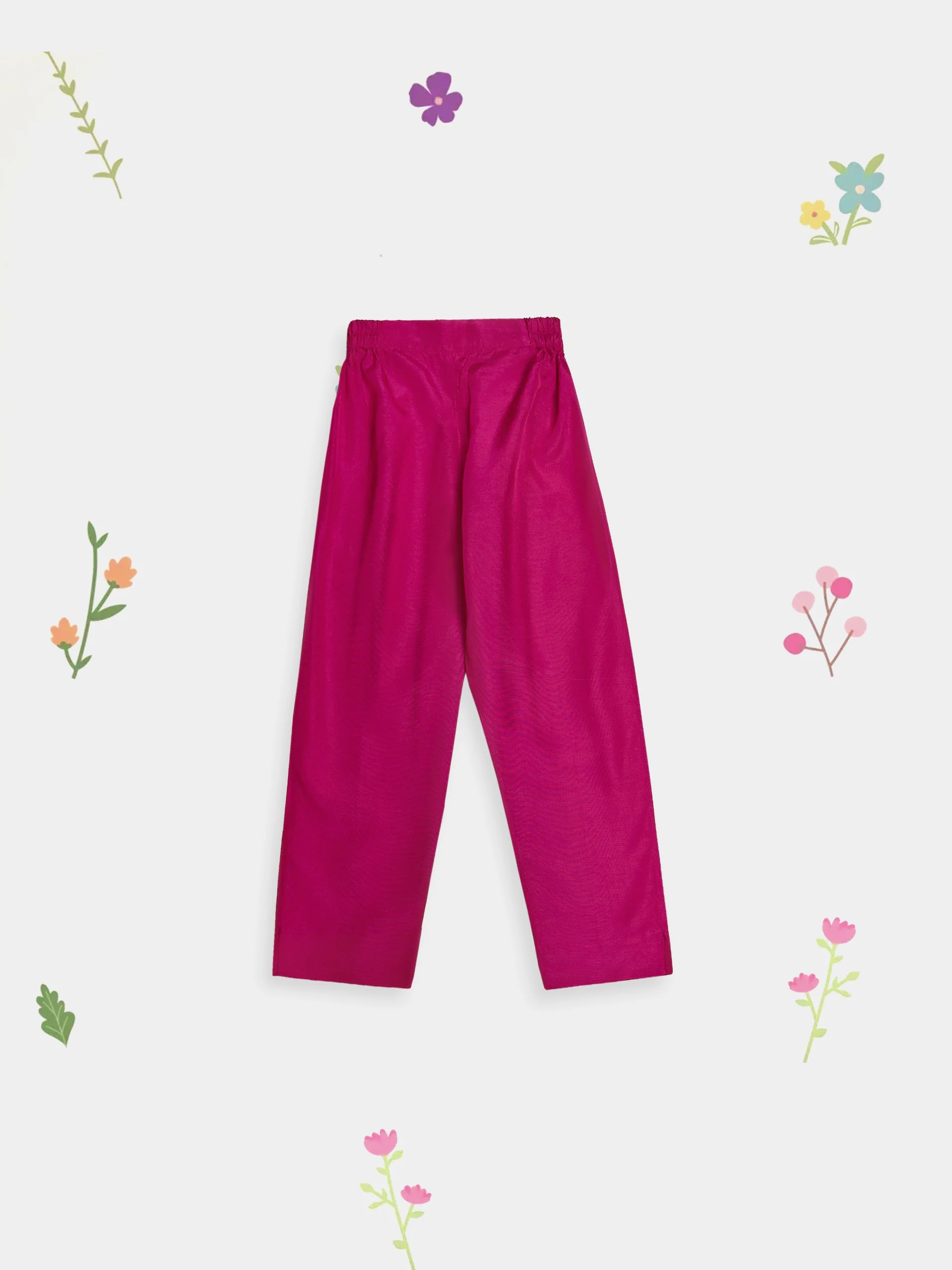 (Kids) 2 Piece - Embroidered Cotton Net Suit KD098 - Image 6
