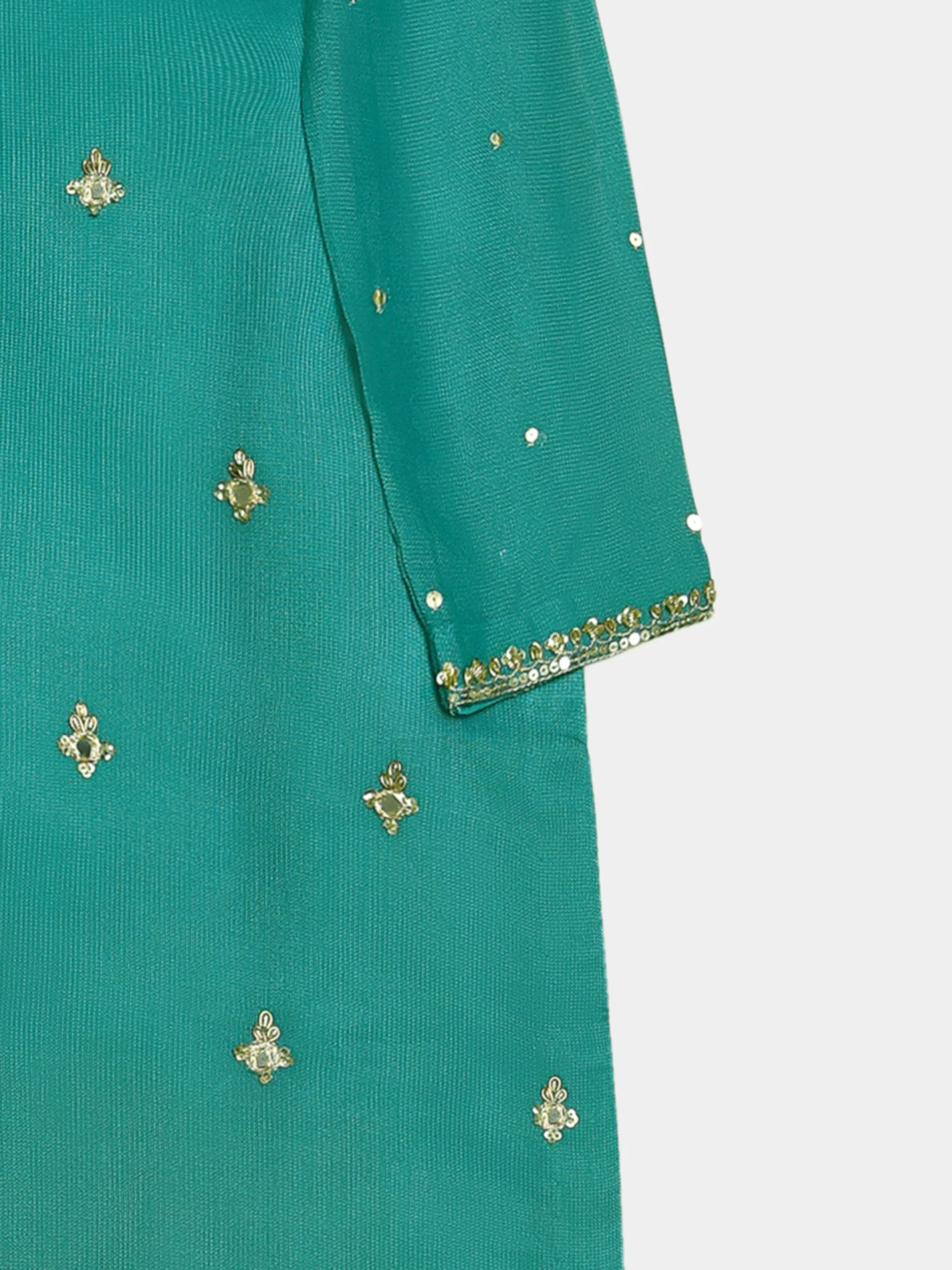 (Kids) 2 Piece - Embroidered Cotton Net Suit KD099 - Image 3