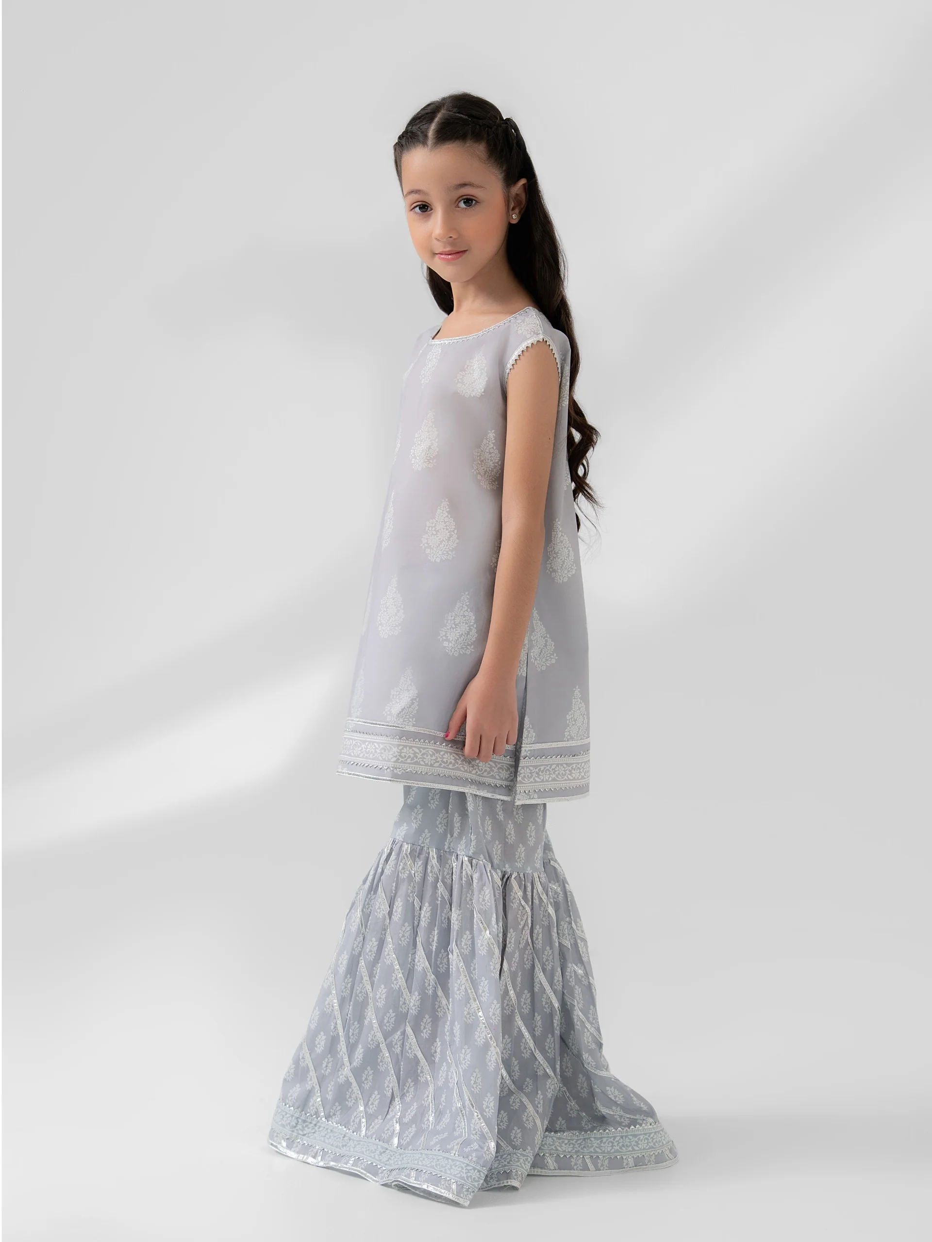 (Kids) 2 Piece - Printed Lawn Suit KD-034 - Image 3