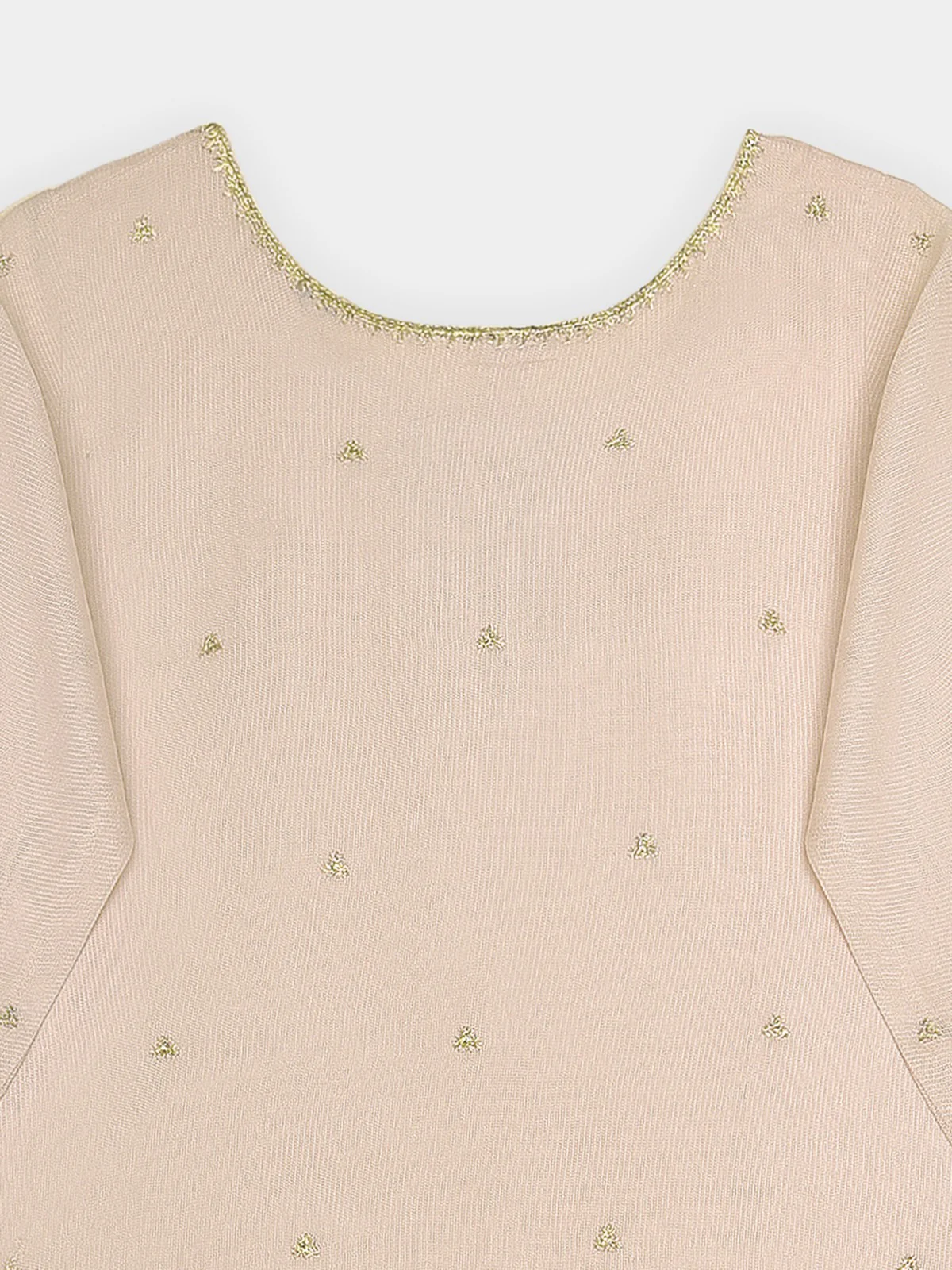 (Kids) 3 Piece - Embroidered Cotton Net Suit BRK-04 - Image 5