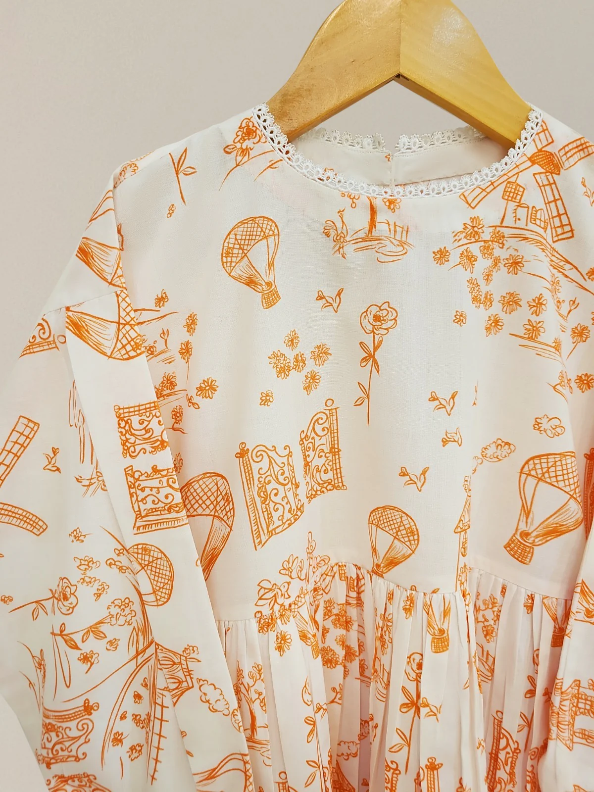 (Kids) Printed Cambric Frock KD-0037 - Image 2