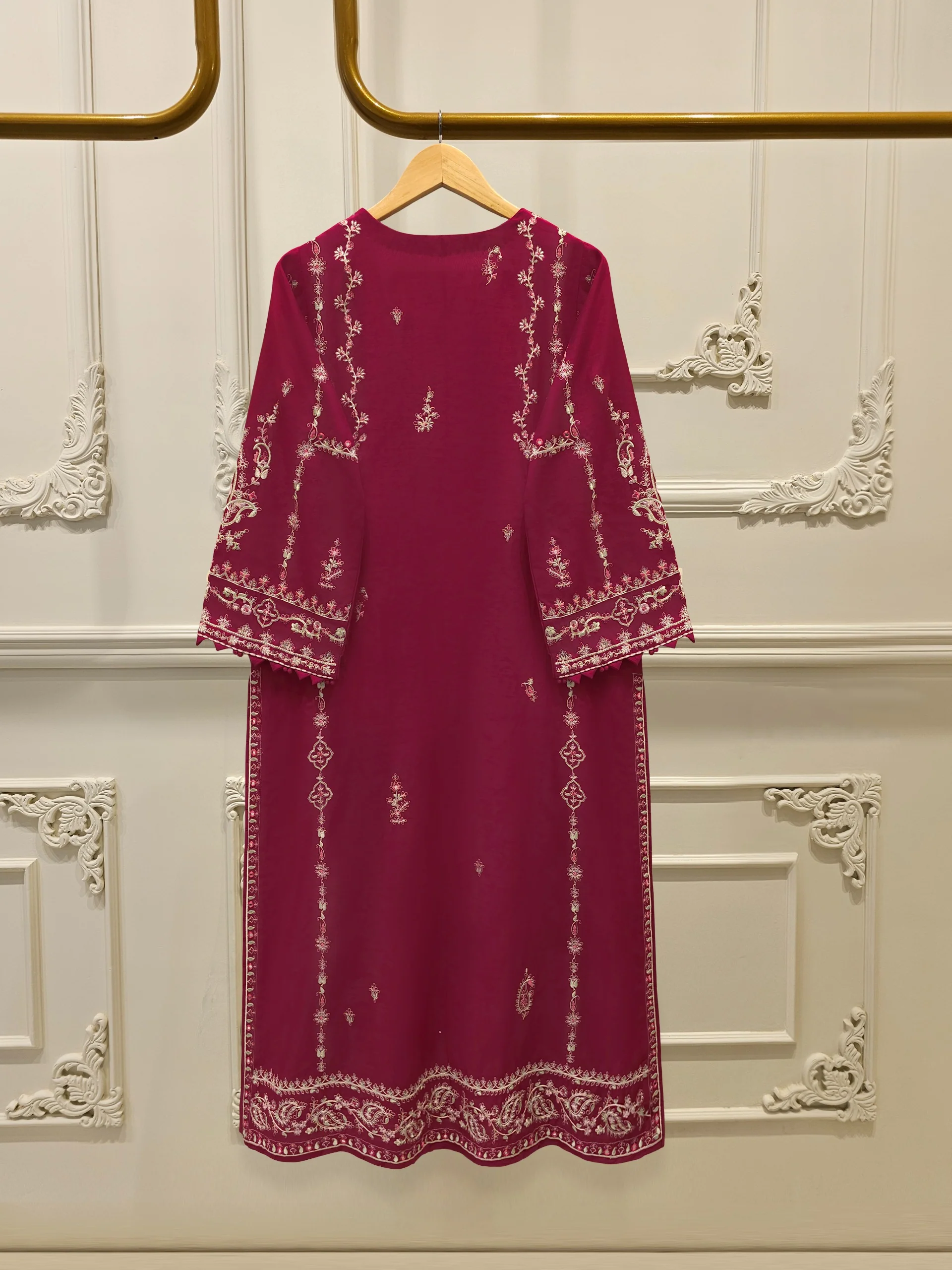 Pure Embroidered Kora Cotton Shirt S113836 - Image 5