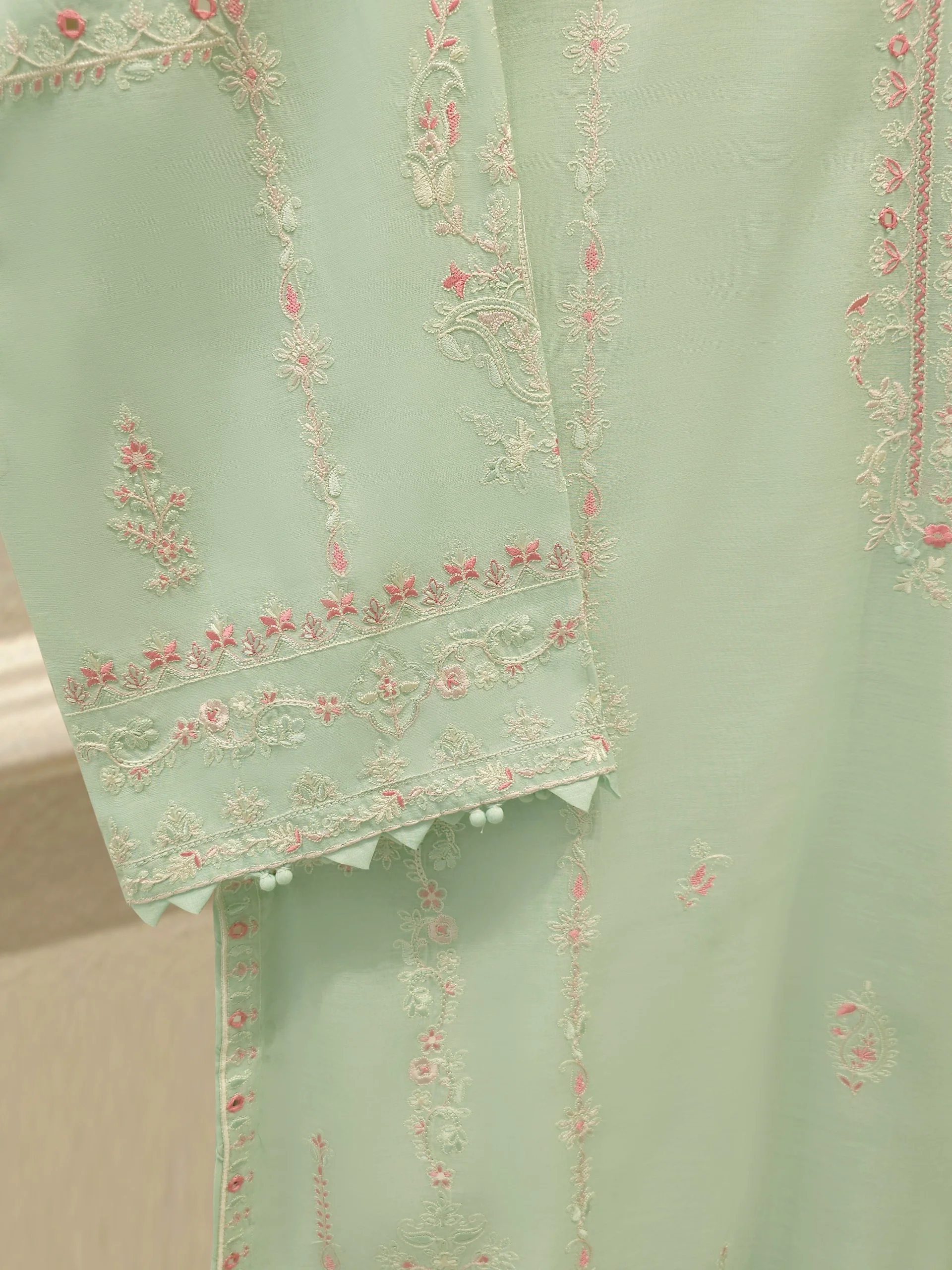 Pure Embroidered Kora Cotton Shirt S113837 - Image 3