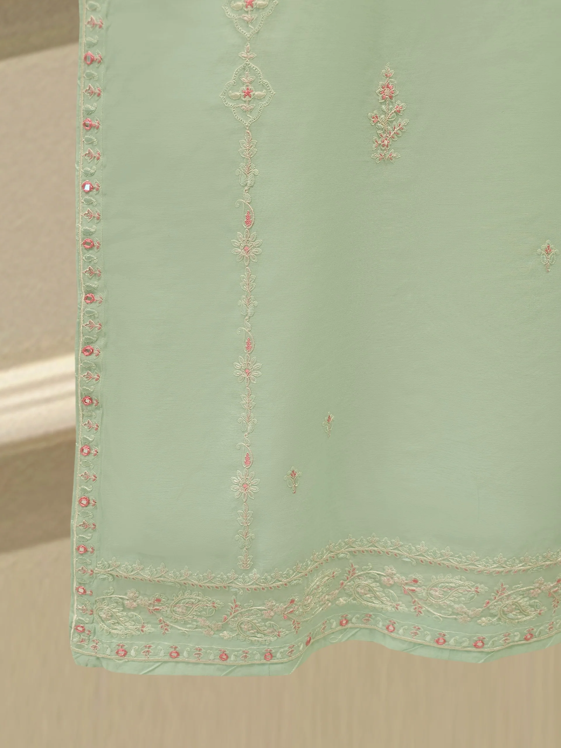 Pure Embroidered Kora Cotton Shirt S113837 - Image 4