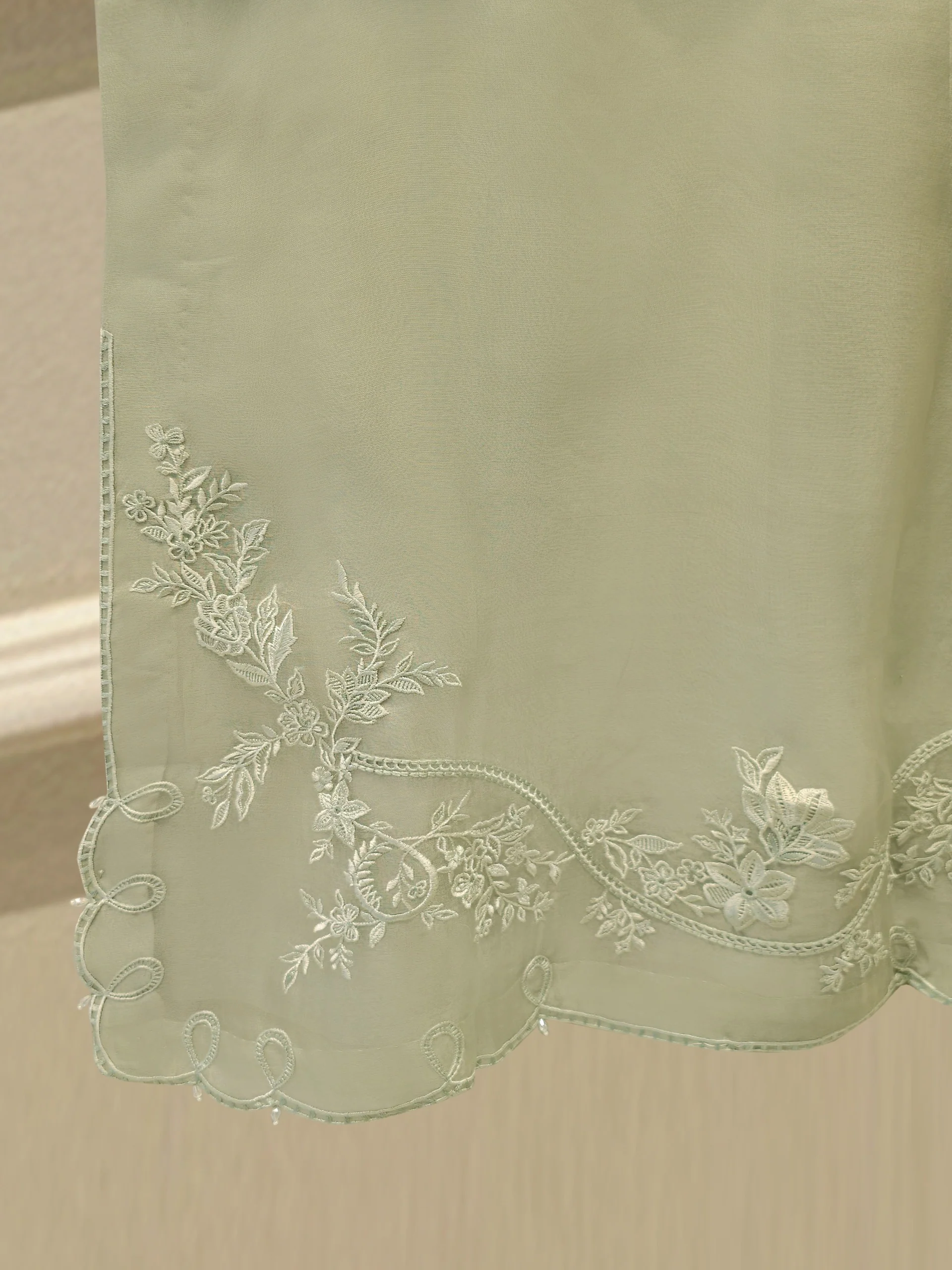 Pure Embroidered Organza Shirt S113948 - Image 6