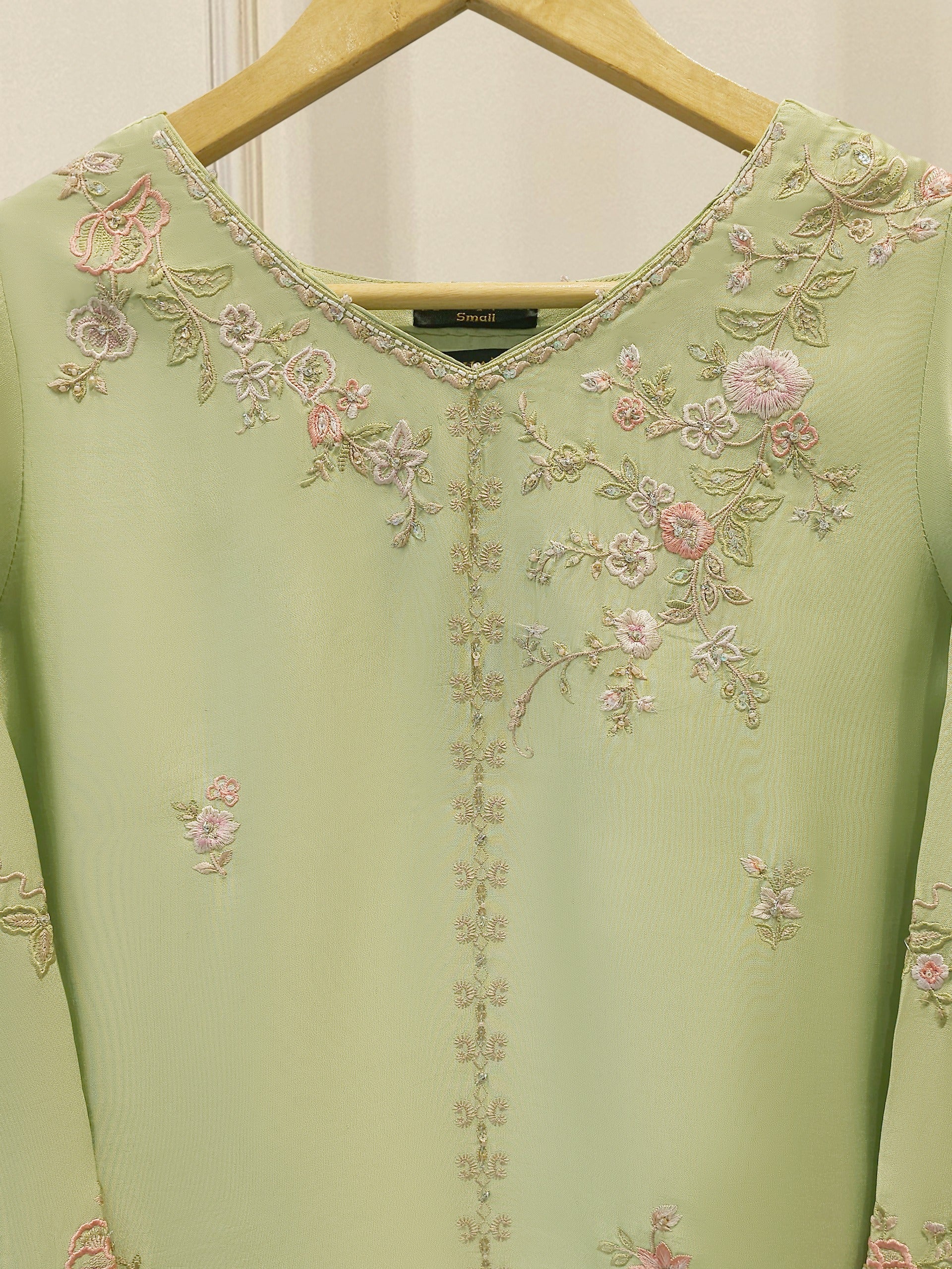Pure Embroidered Sheesha Silk Shirt S113107 - Image 2