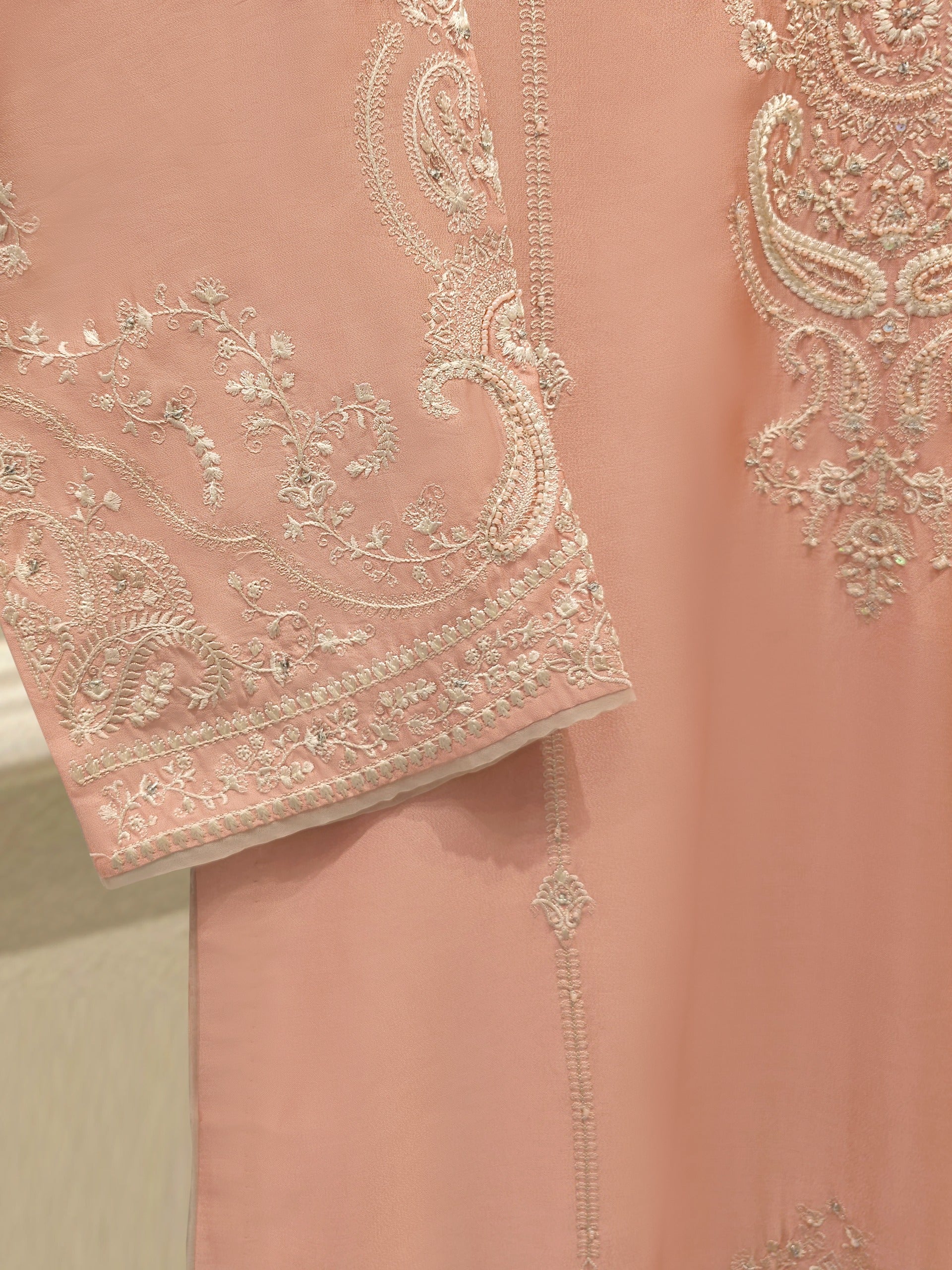 Pure Embroidered Sheesha Silk Shirt S113447 - Image 3
