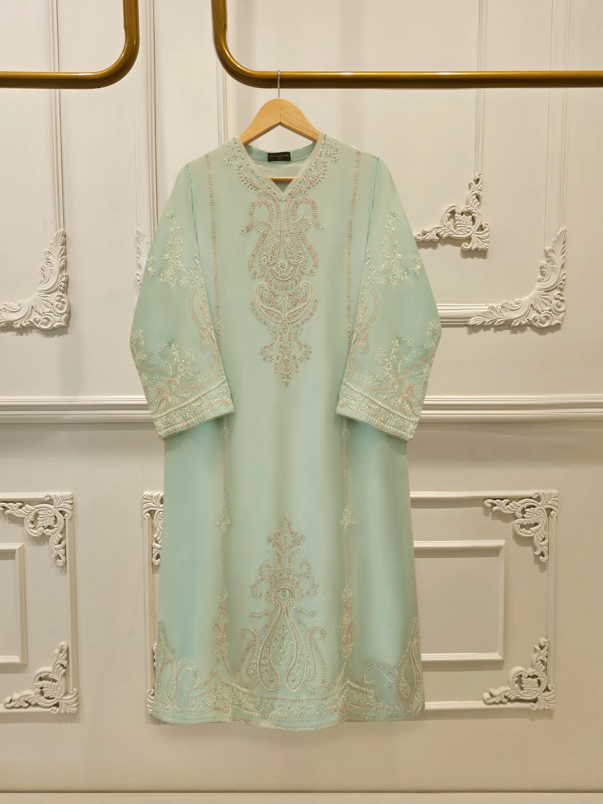 Pure Embroidered Sheesha Silk Shirt S113501