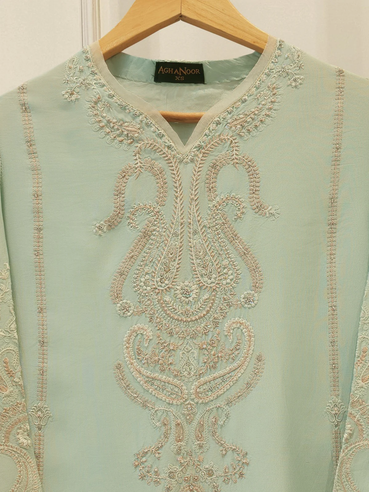 Pure Embroidered Sheesha Silk Shirt S113501 - Image 5