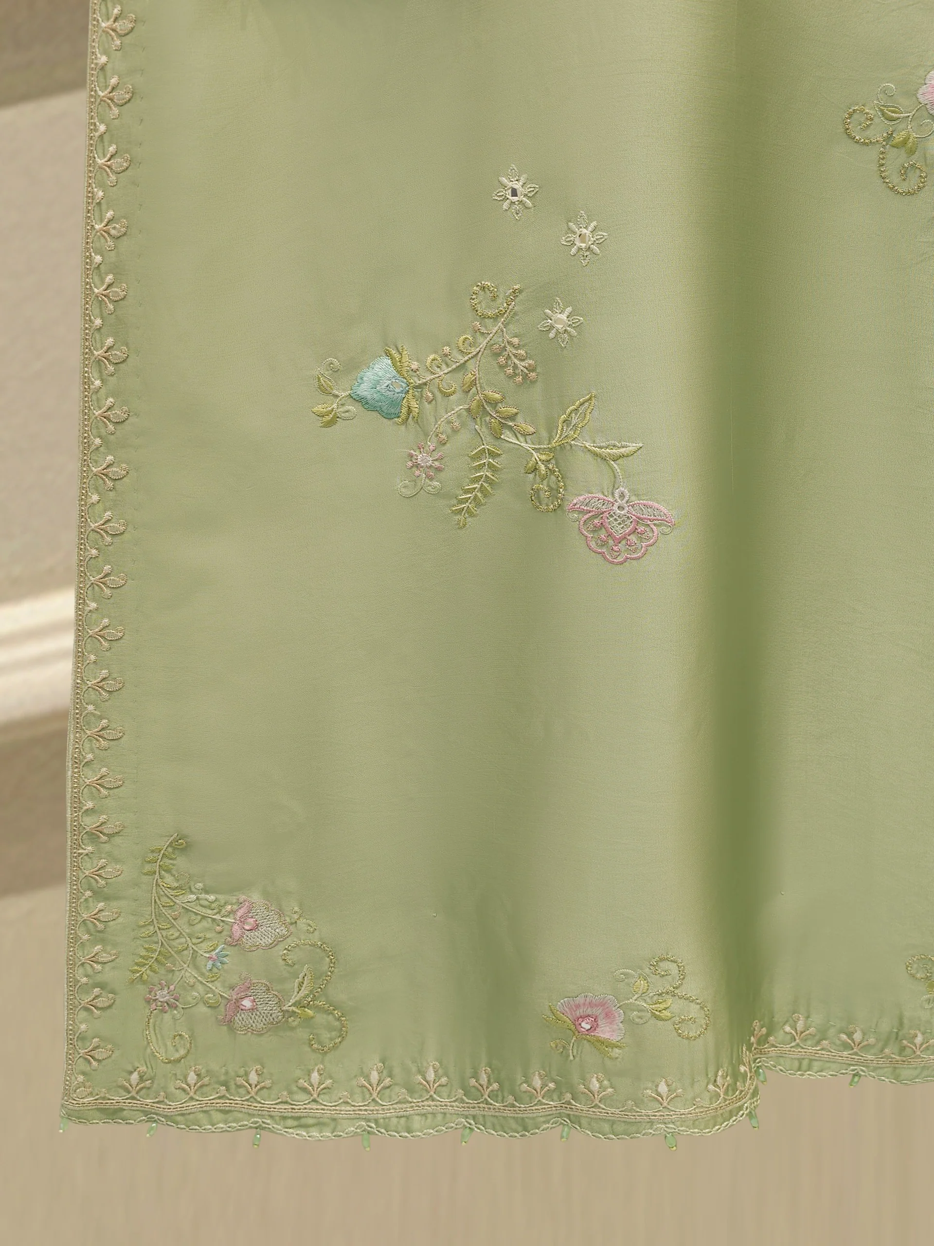 Pure Embroidered Sheesha Silk Shirt S113589 - Image 5